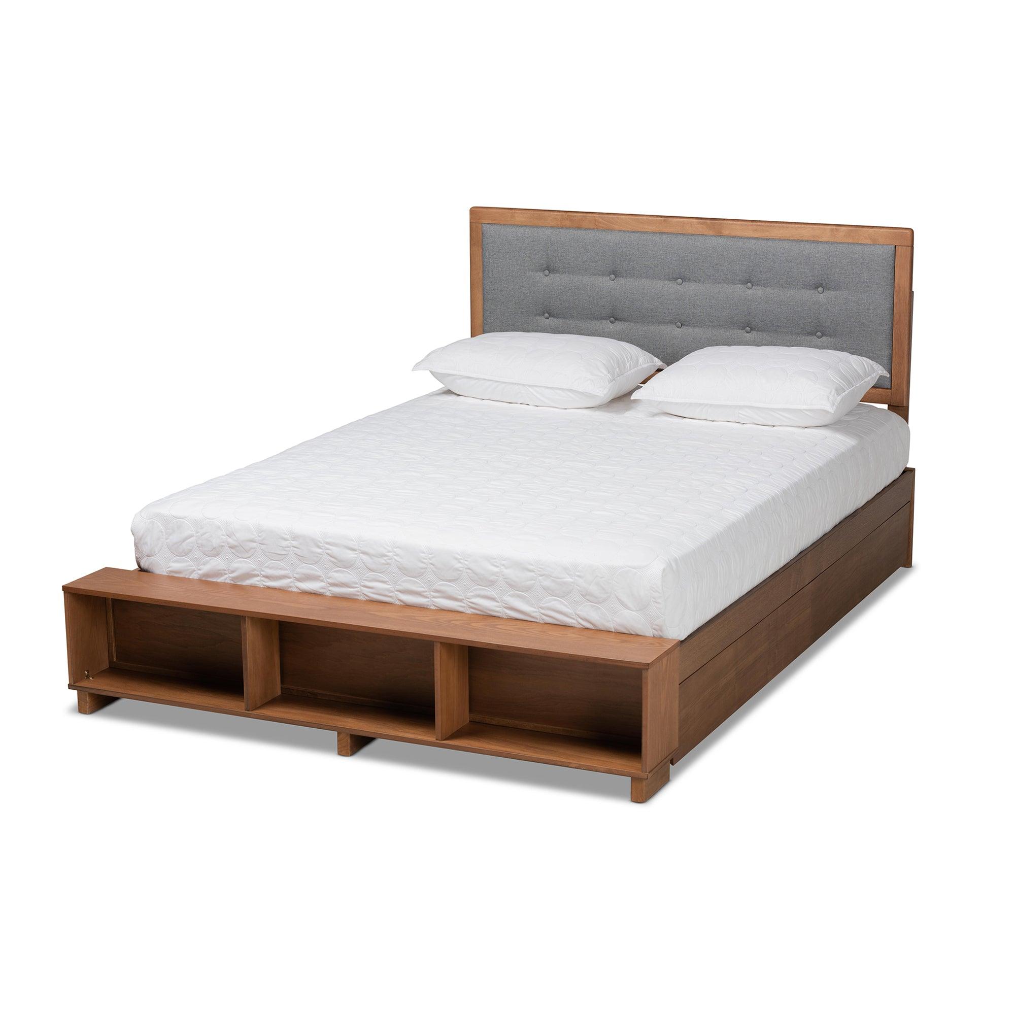 Cosma Modern Transitional Ash Finished Wood 4-Drawer Platform Storage Bed