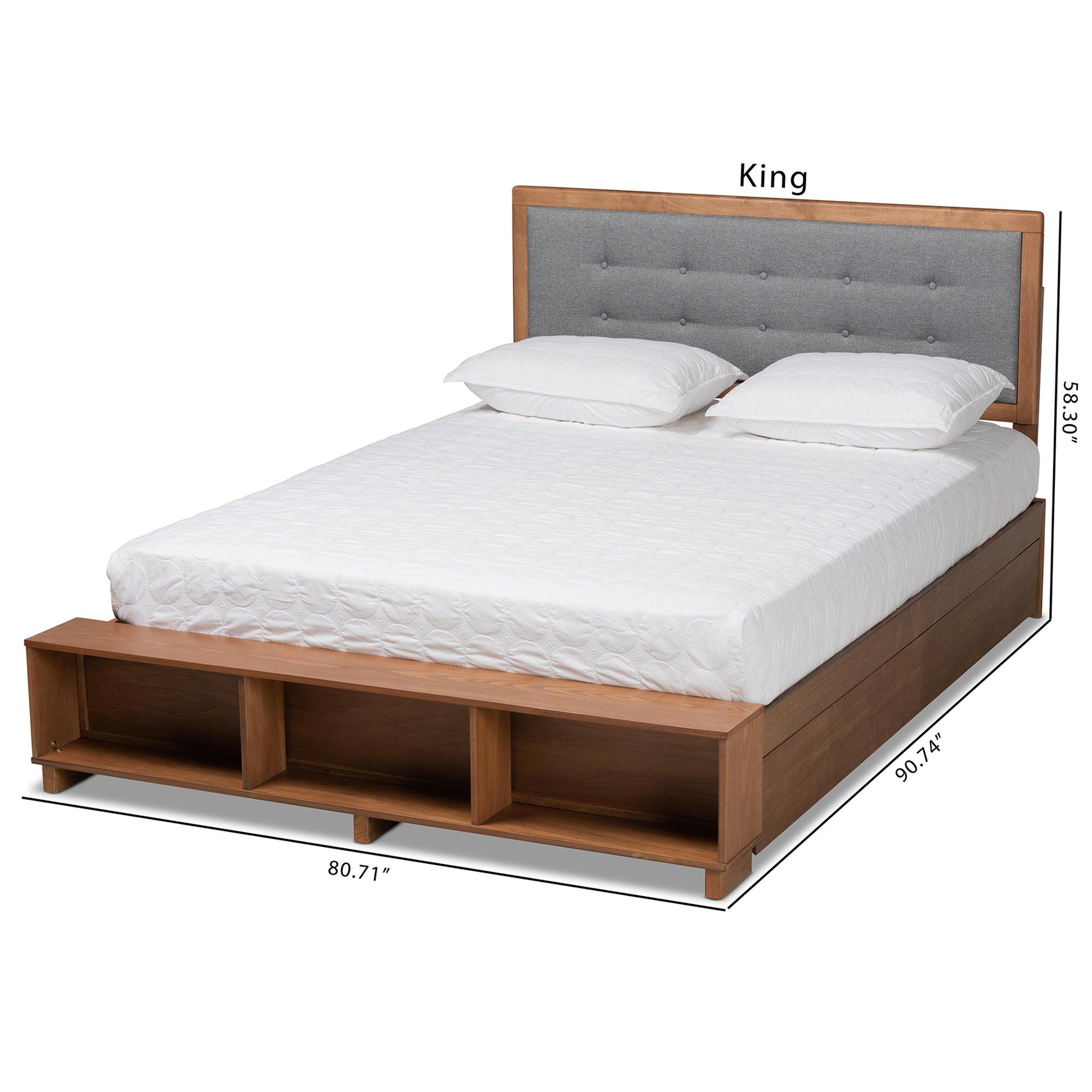 Cosma Modern Transitional Ash Finished Wood 4-Drawer Platform Storage Bed