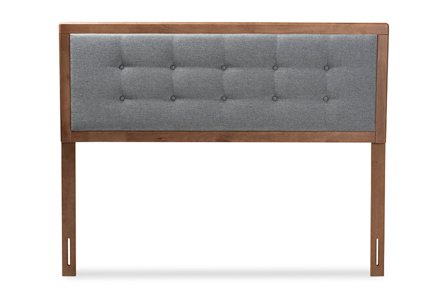 Sarine Mid-Century Modern Fabric Upholstered Finished Wood Headboard