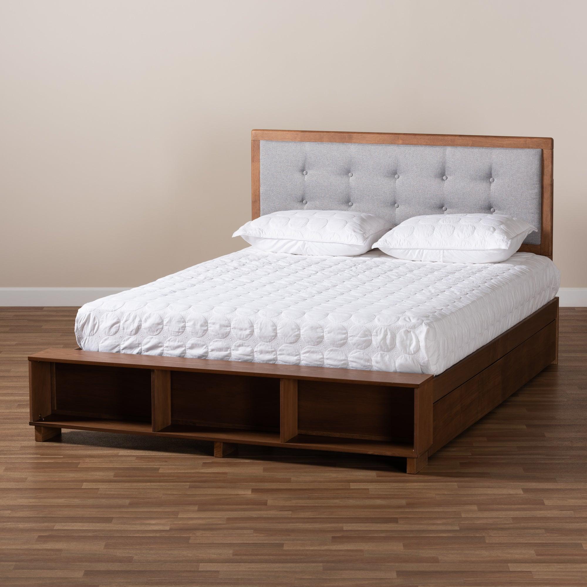 Cosma Modern Transitional Ash Finished Wood 4-Drawer Platform Storage Bed