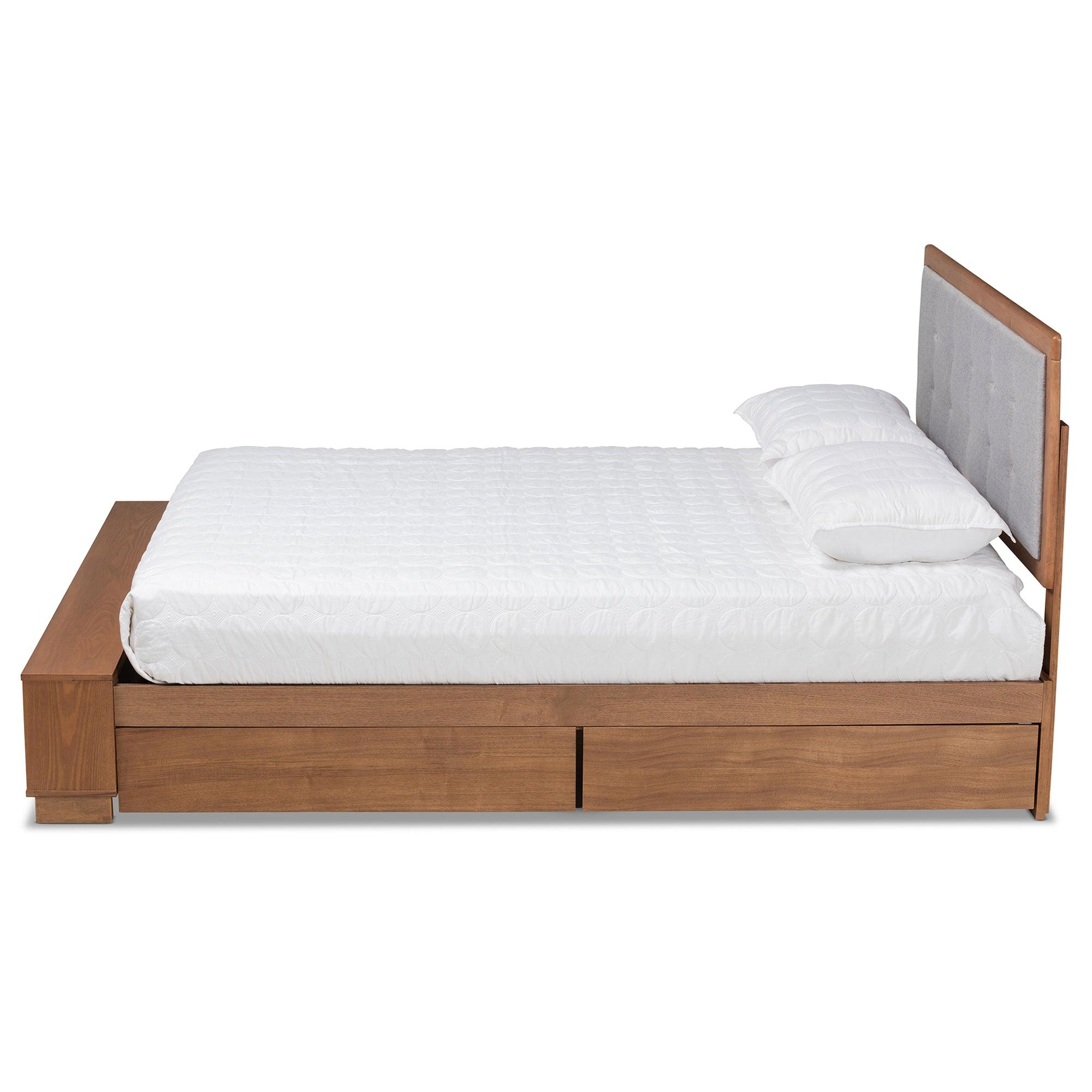 Cosma Modern Transitional Ash Finished Wood 4-Drawer Platform Storage Bed