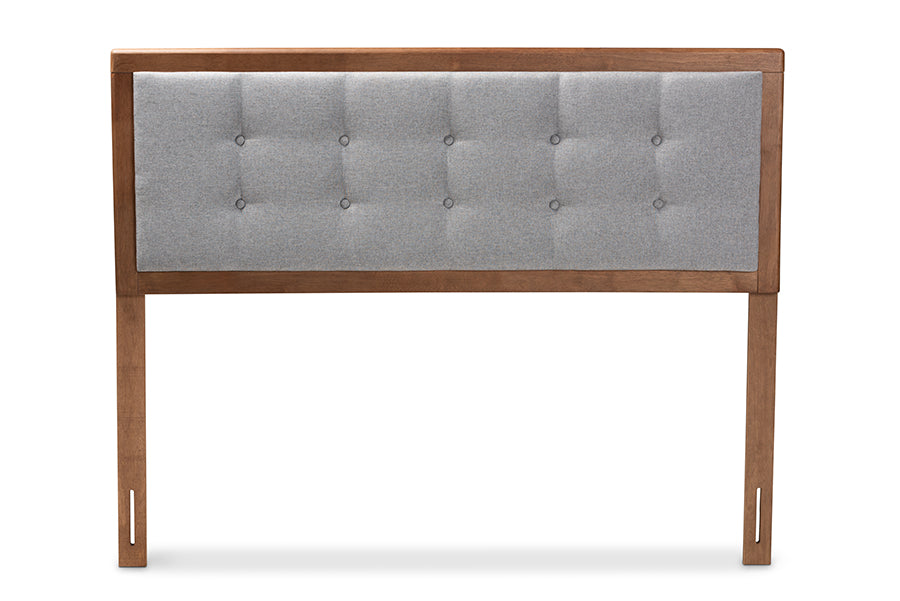 Sarine Mid-Century Modern Fabric Upholstered Finished Wood Headboard
