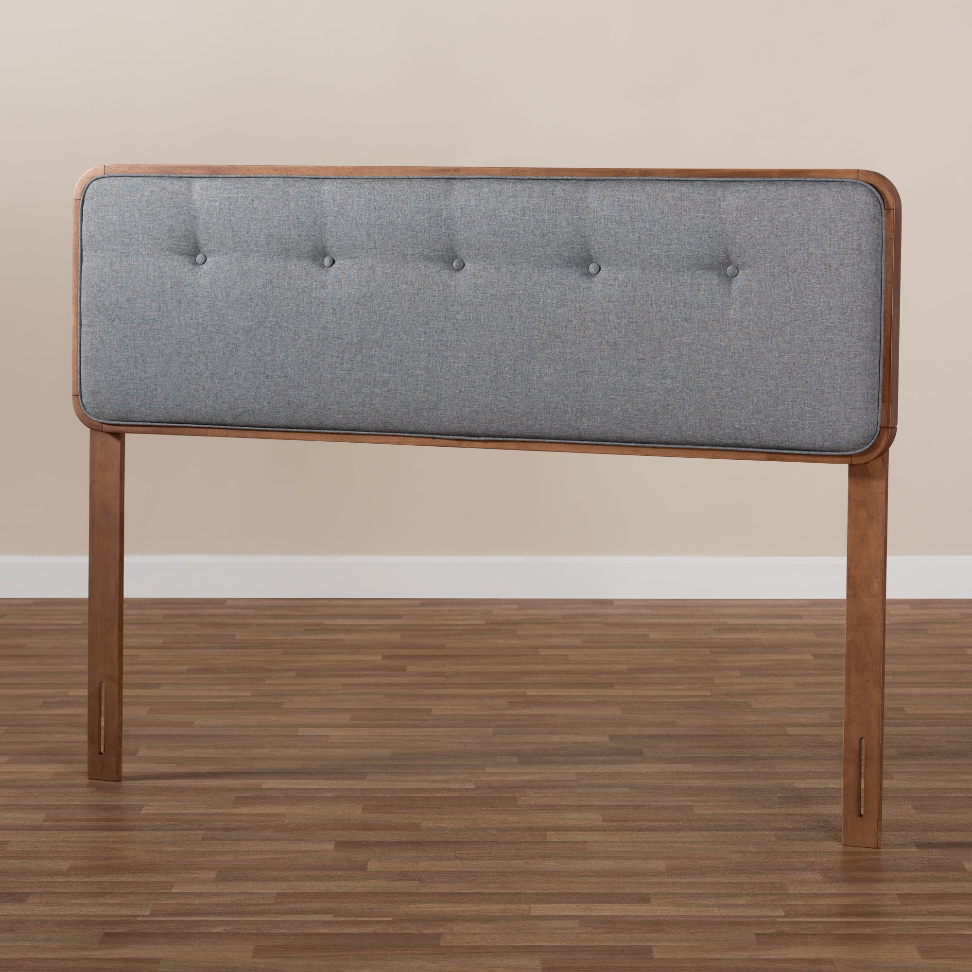 Palina Mid-Century Modern Fabric Upholstered Finished Wood Headboard