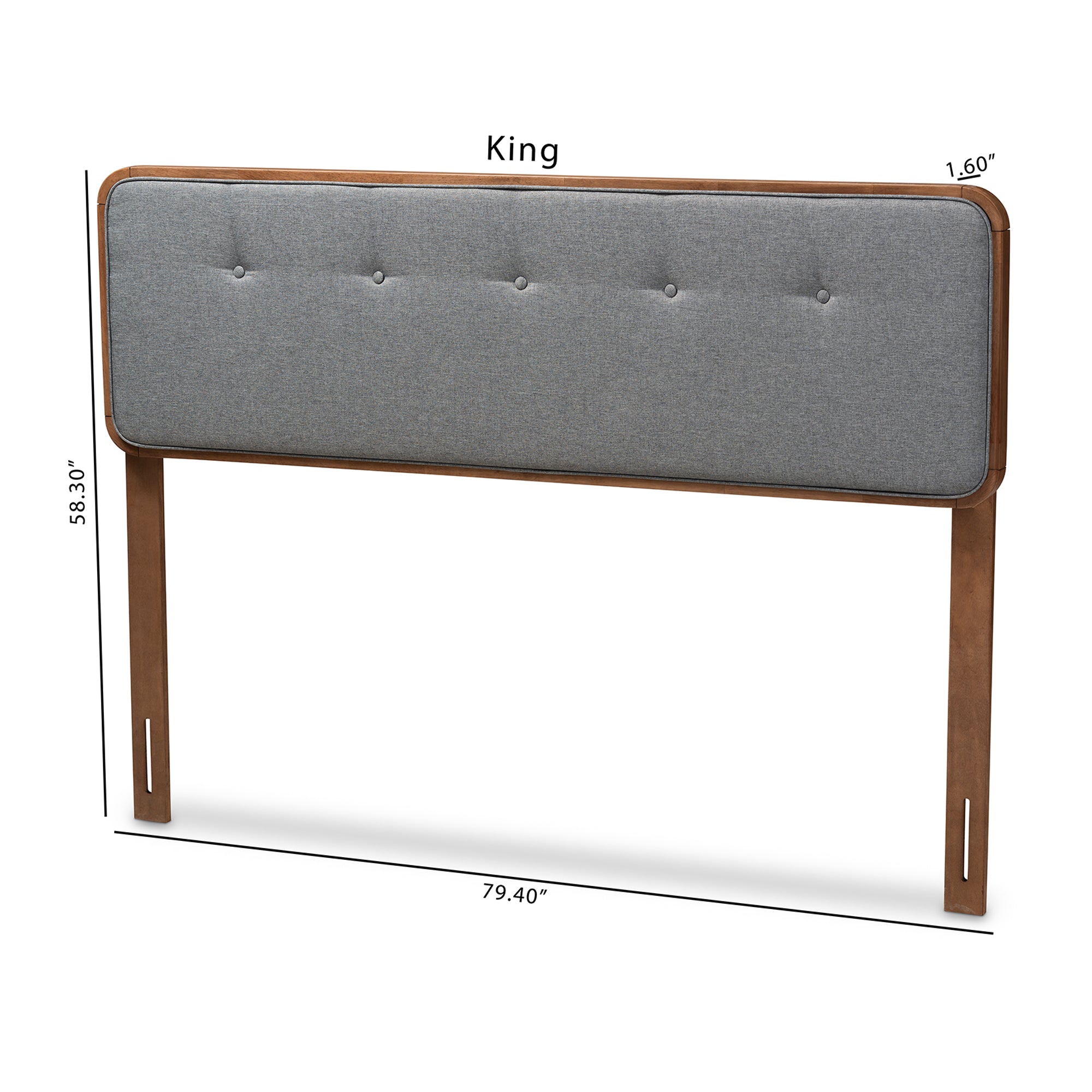 Palina Mid-Century Modern Fabric Upholstered Finished Wood Headboard