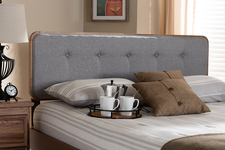 Palina Mid-Century Modern Fabric Upholstered Finished Wood Headboard