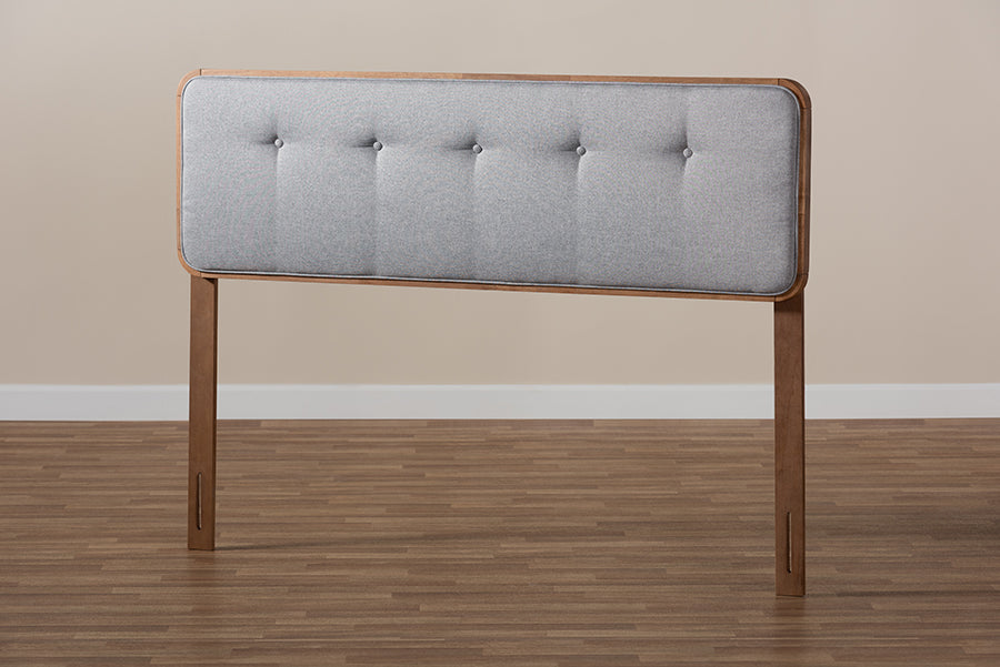 Palina Mid-Century Modern Fabric Upholstered Finished Wood Headboard