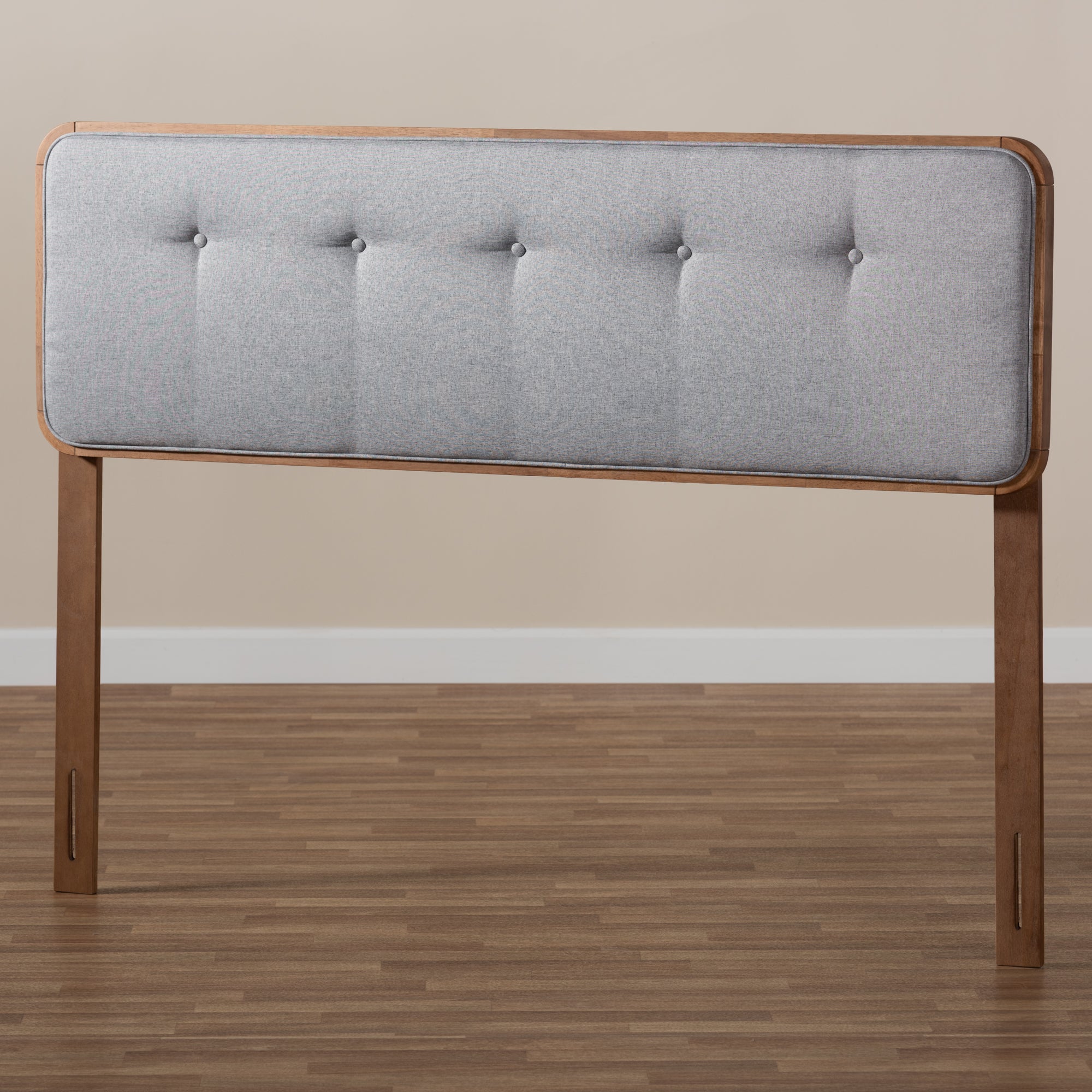 Palina Mid-Century Modern Fabric Upholstered Finished Wood Headboard
