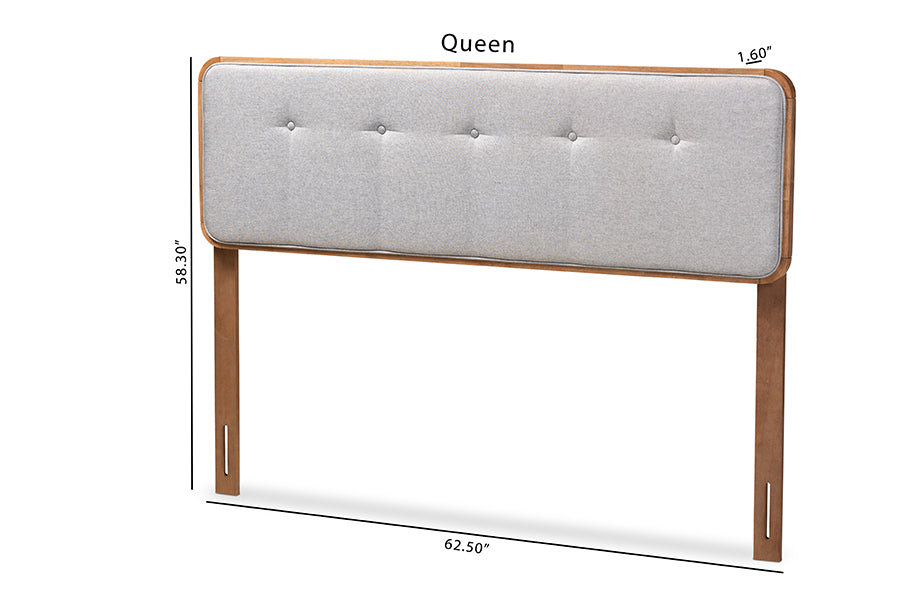 Palina Mid-Century Modern Fabric Upholstered Finished Wood Headboard