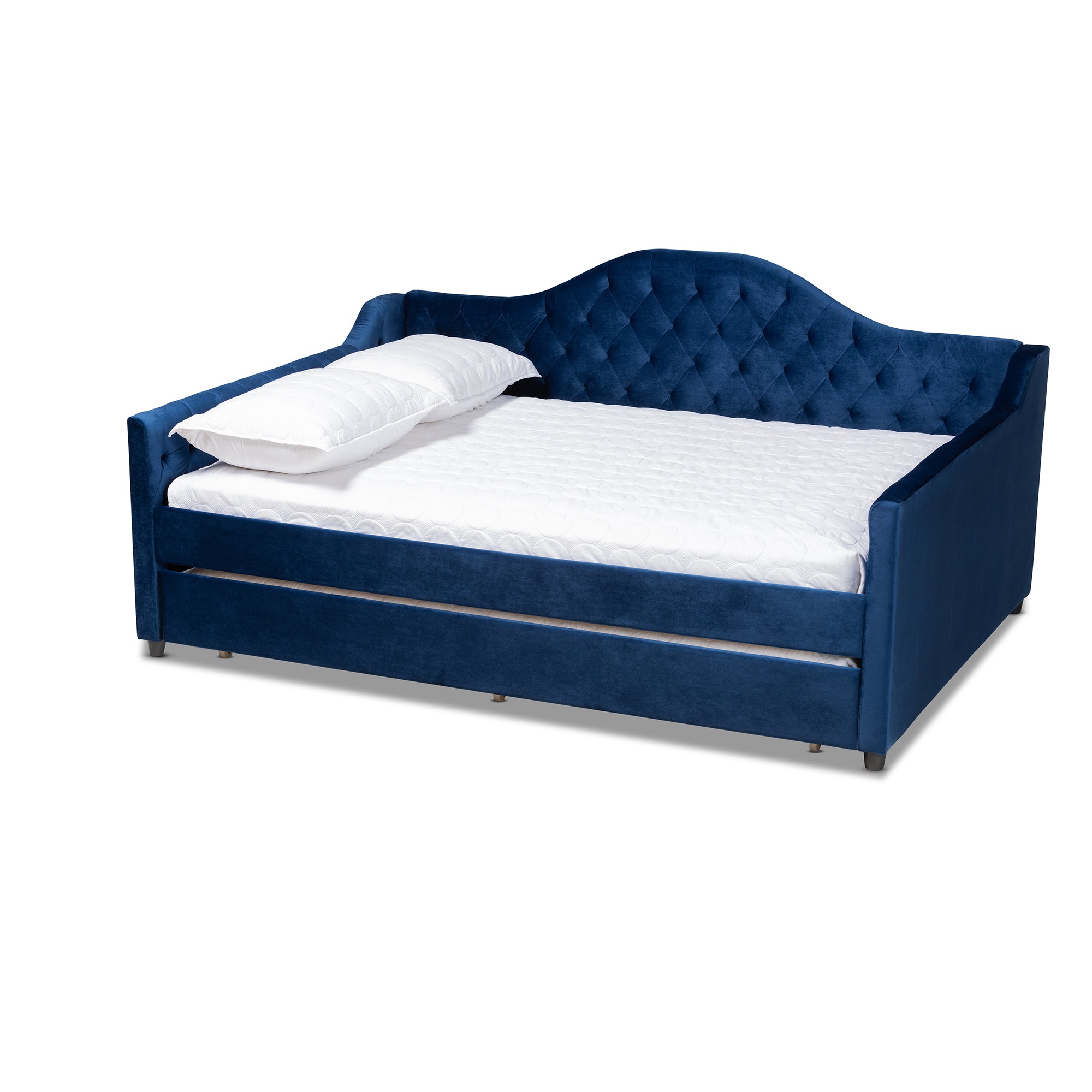 Perry Modern and Contemporary Royal Velvet Fabric Upholstered and Button Tufted Daybed