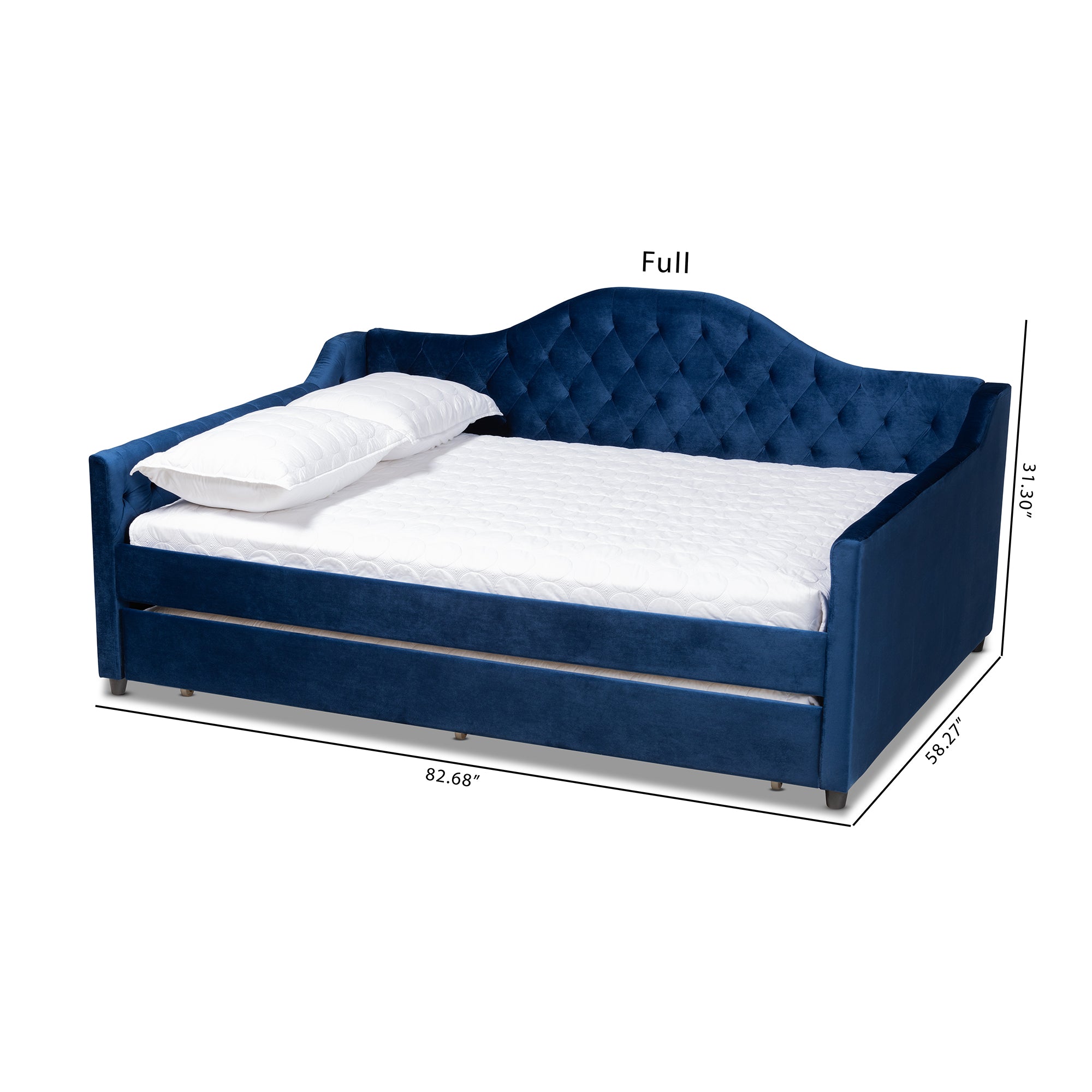 Perry Modern and Contemporary Royal Velvet Fabric Upholstered and Button Tufted Daybed