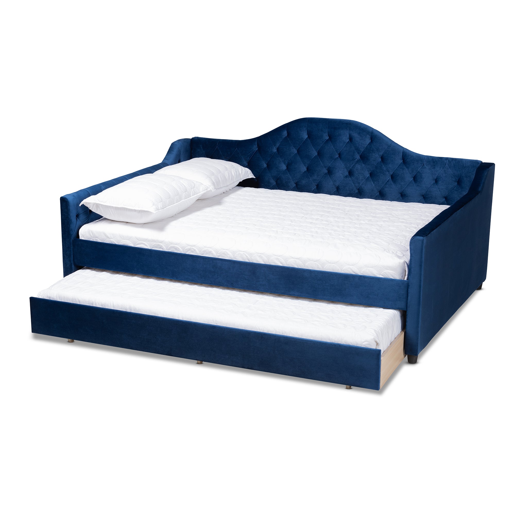Perry Modern and Contemporary Royal Velvet Fabric Upholstered and Button Tufted Daybed