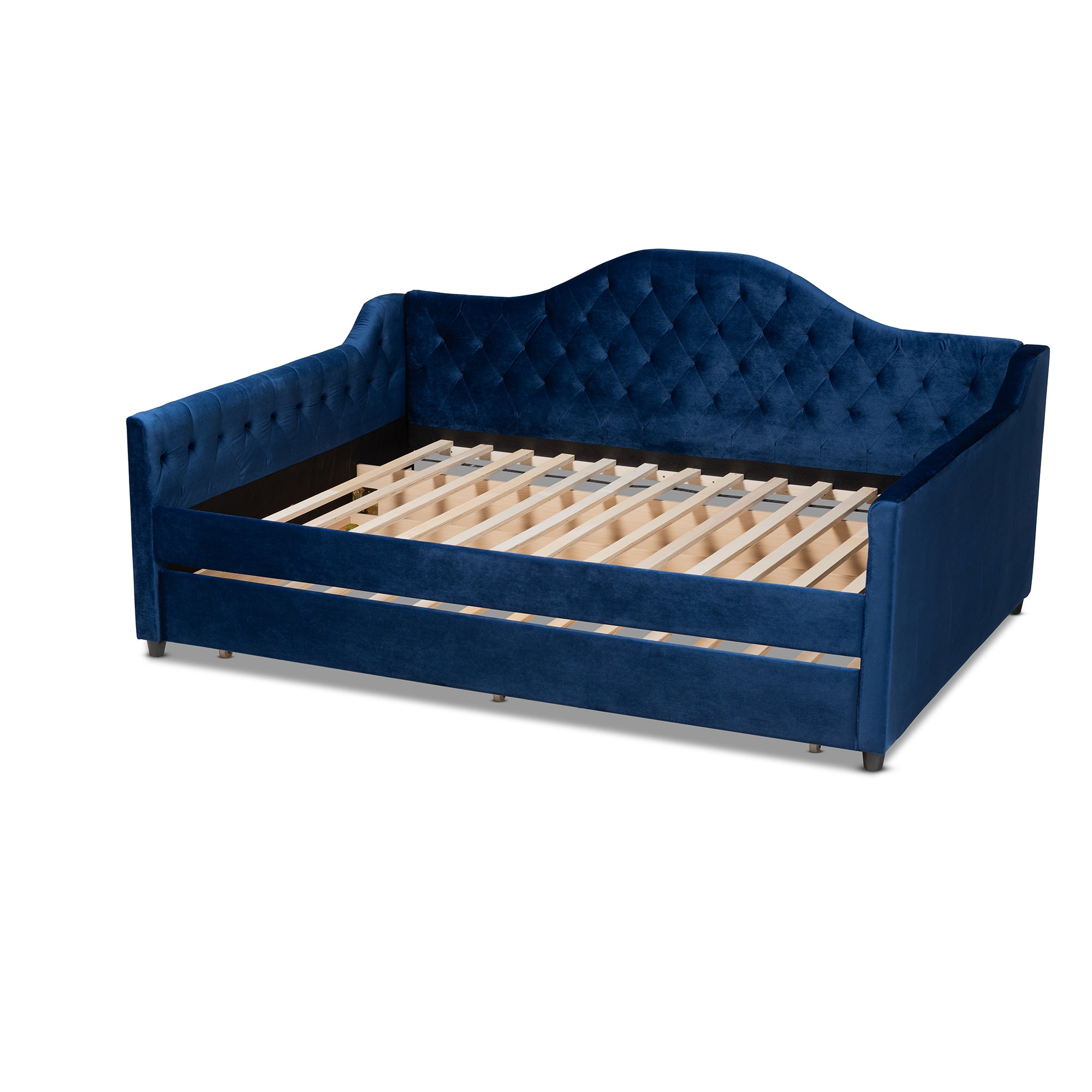 Perry Modern and Contemporary Royal Velvet Fabric Upholstered and Button Tufted Daybed