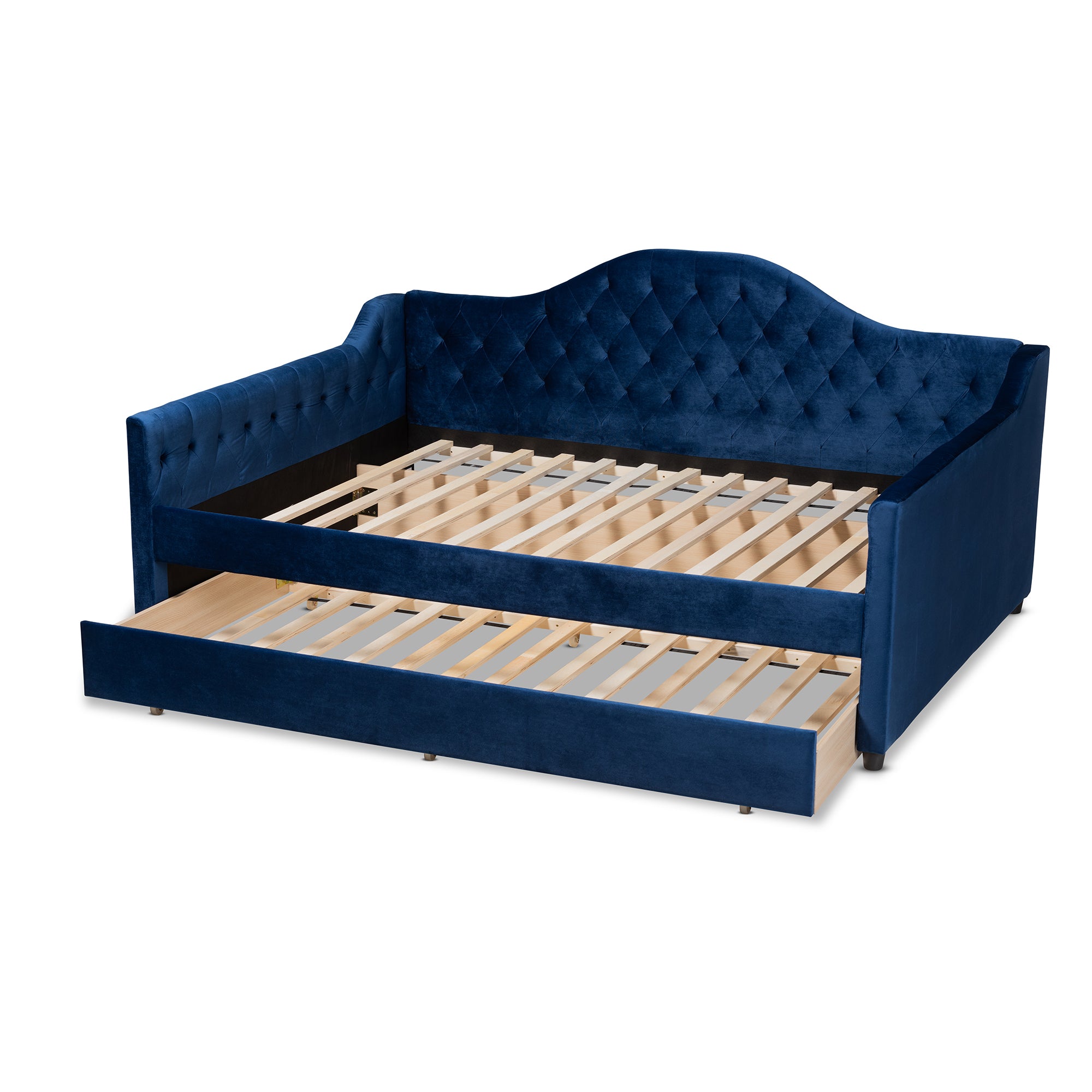 Perry Modern and Contemporary Royal Velvet Fabric Upholstered and Button Tufted Daybed