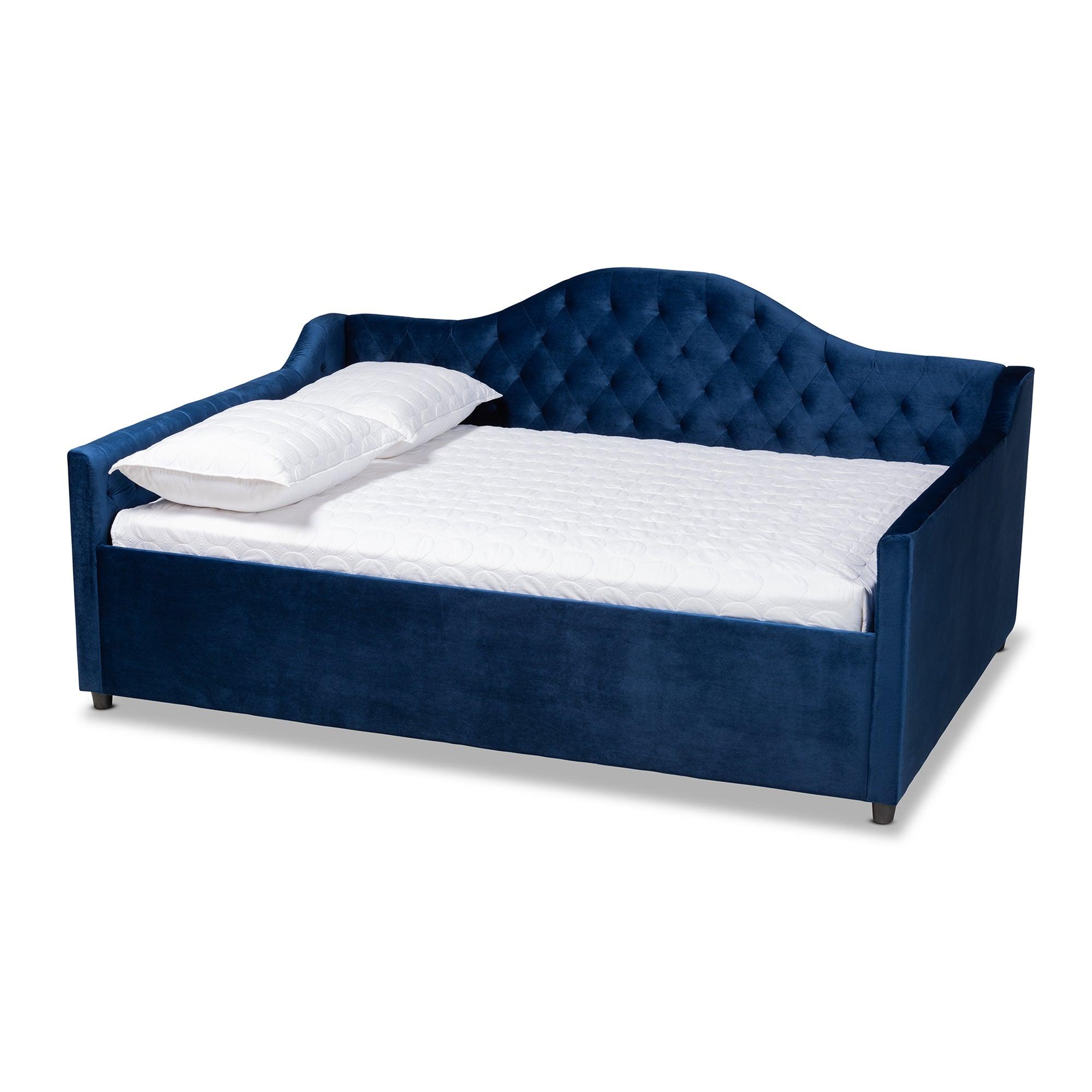Perry Modern and Contemporary Royal Velvet Fabric Upholstered and Button Tufted Daybed