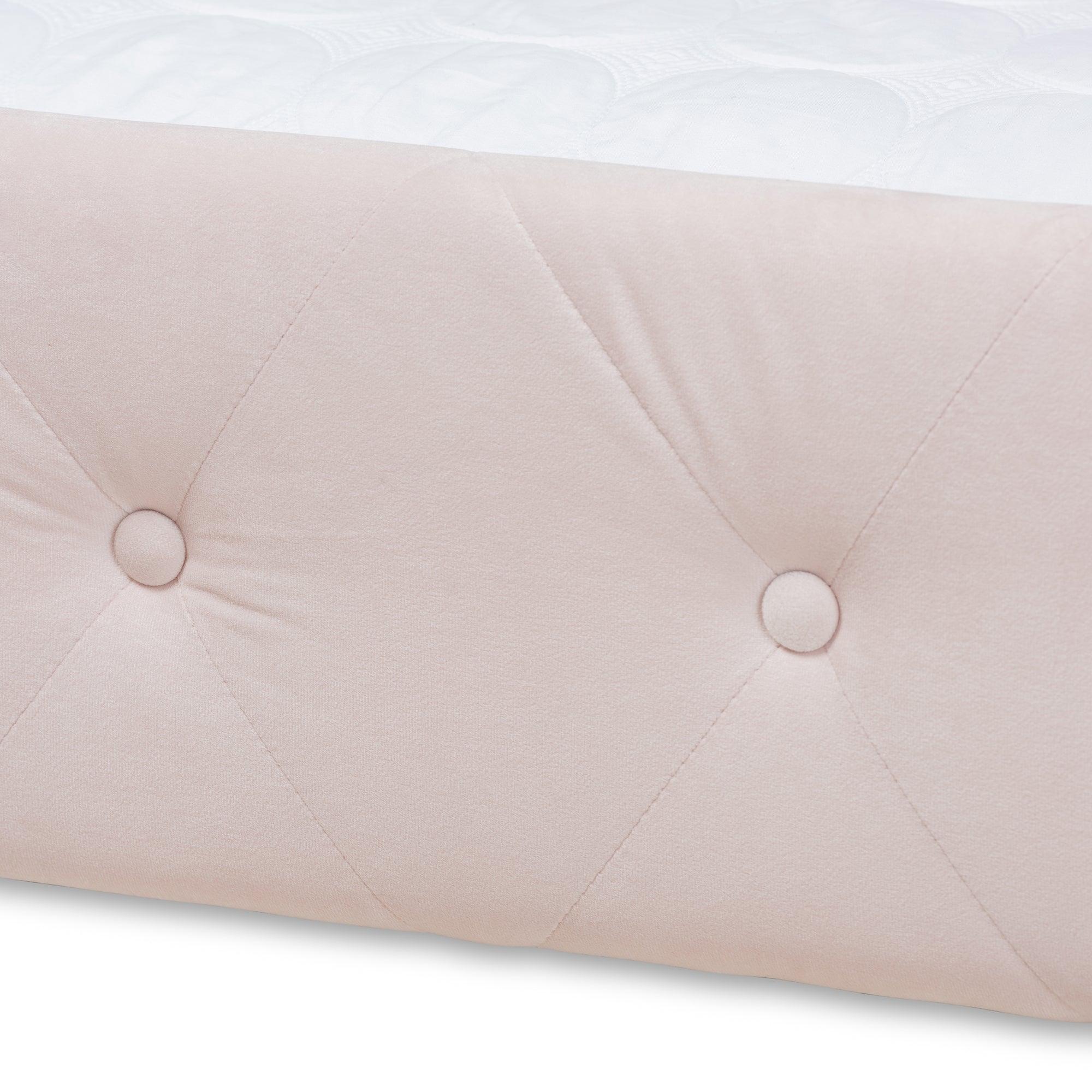 Amaya Modern and Contemporary Light Velvet Fabric Upholstered Daybed