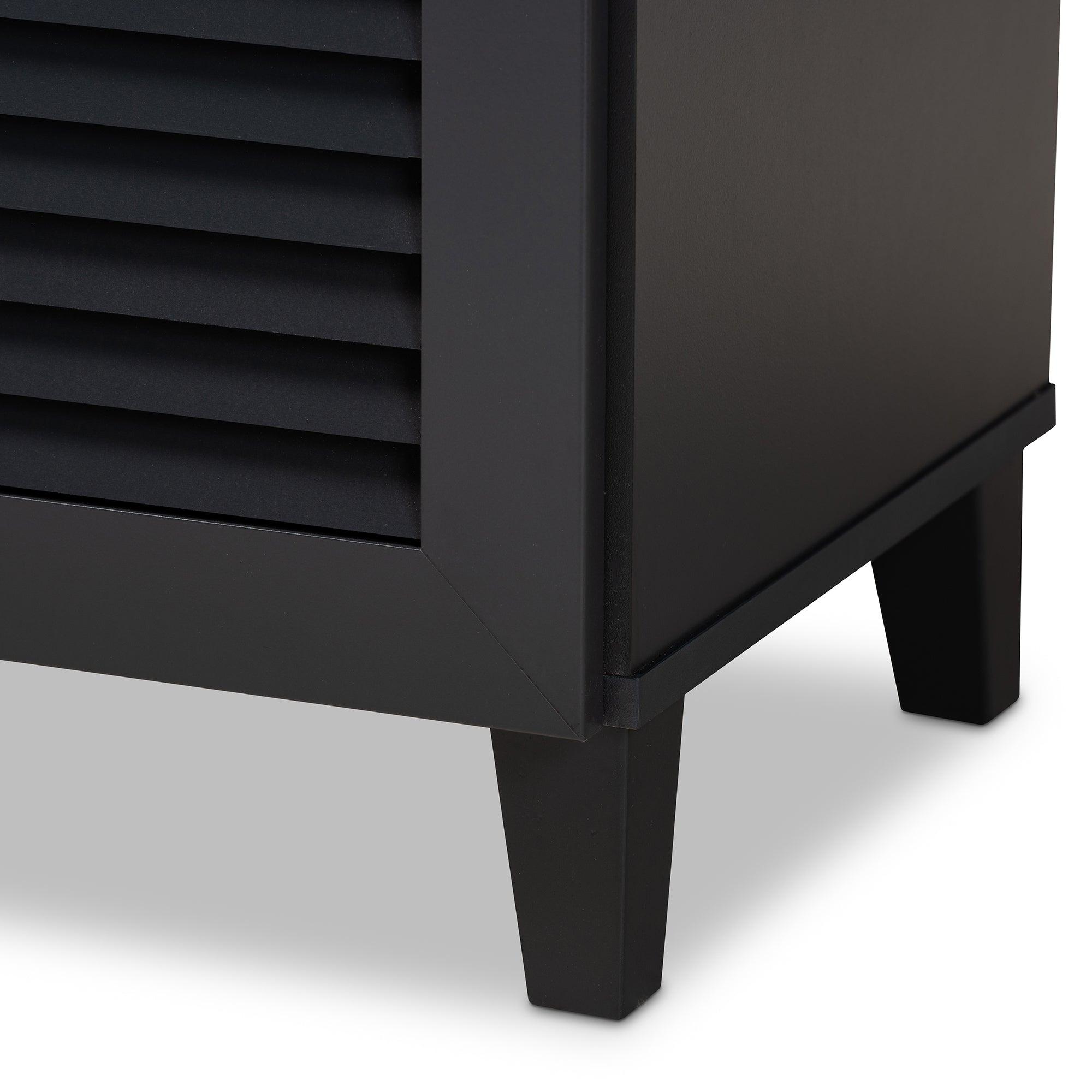 Coolidge Modern and Contemporary Dark Finished 4-Shelf Wood Shoe Storage Cabinet