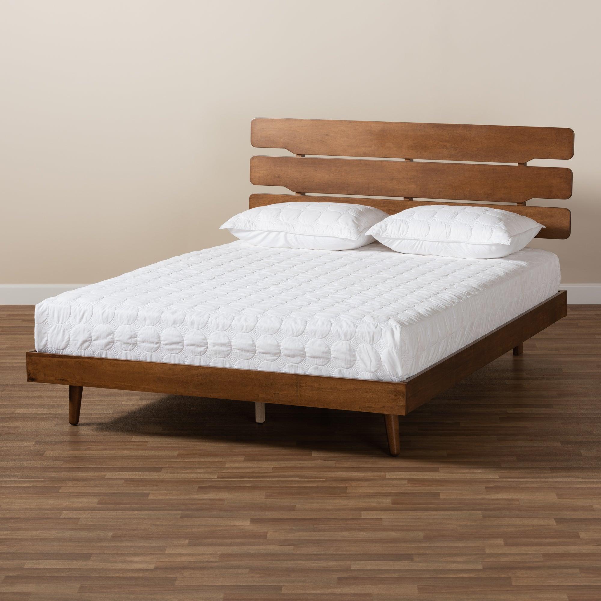 Anzia Mid-Century Modern Finished Wood Platform bed