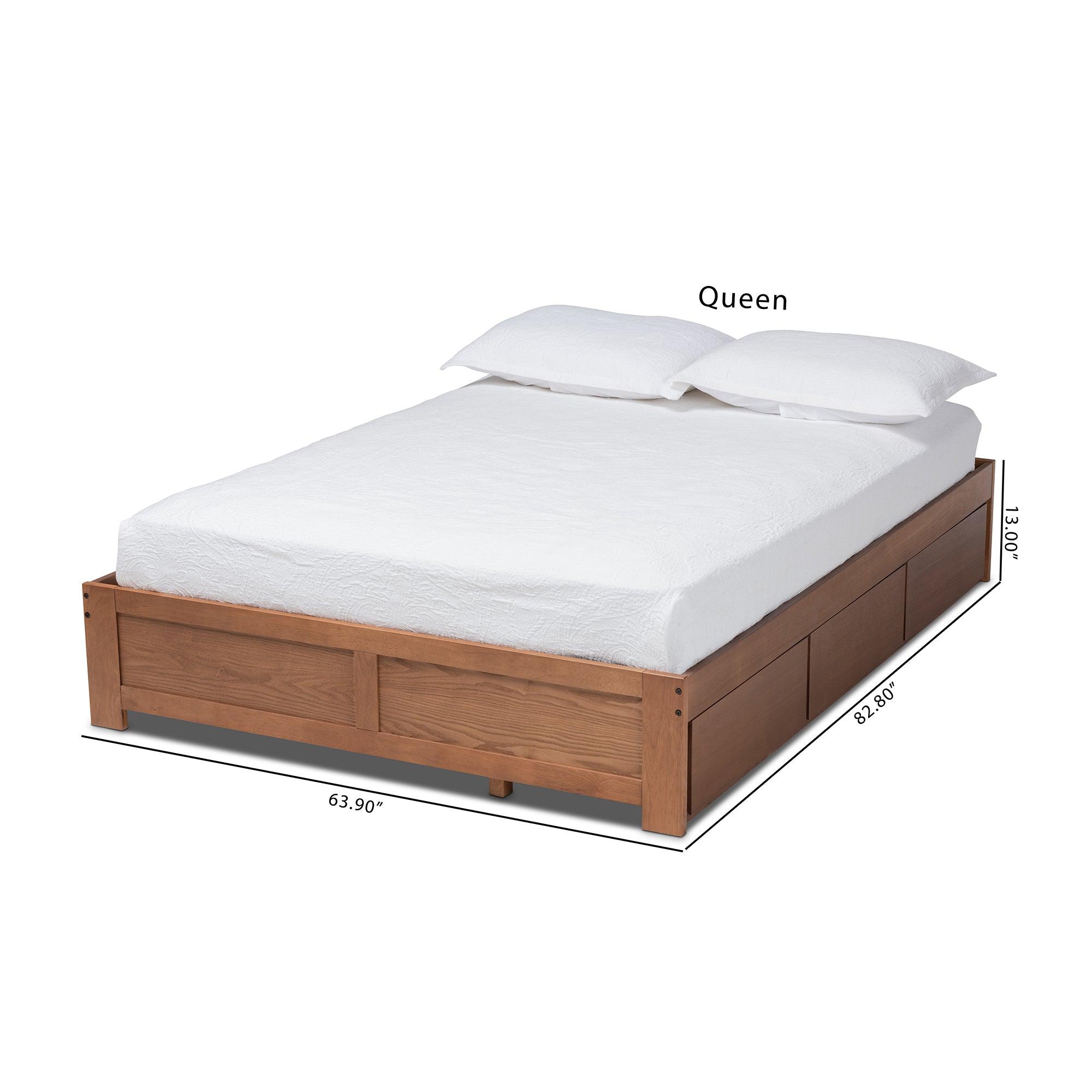 Wren Modern and Contemporary Finished 3-Drawer Platform Storage Bed
