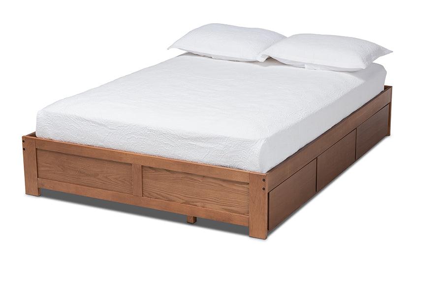 Wren Modern and Contemporary Finished 3-Drawer Platform Storage Bed