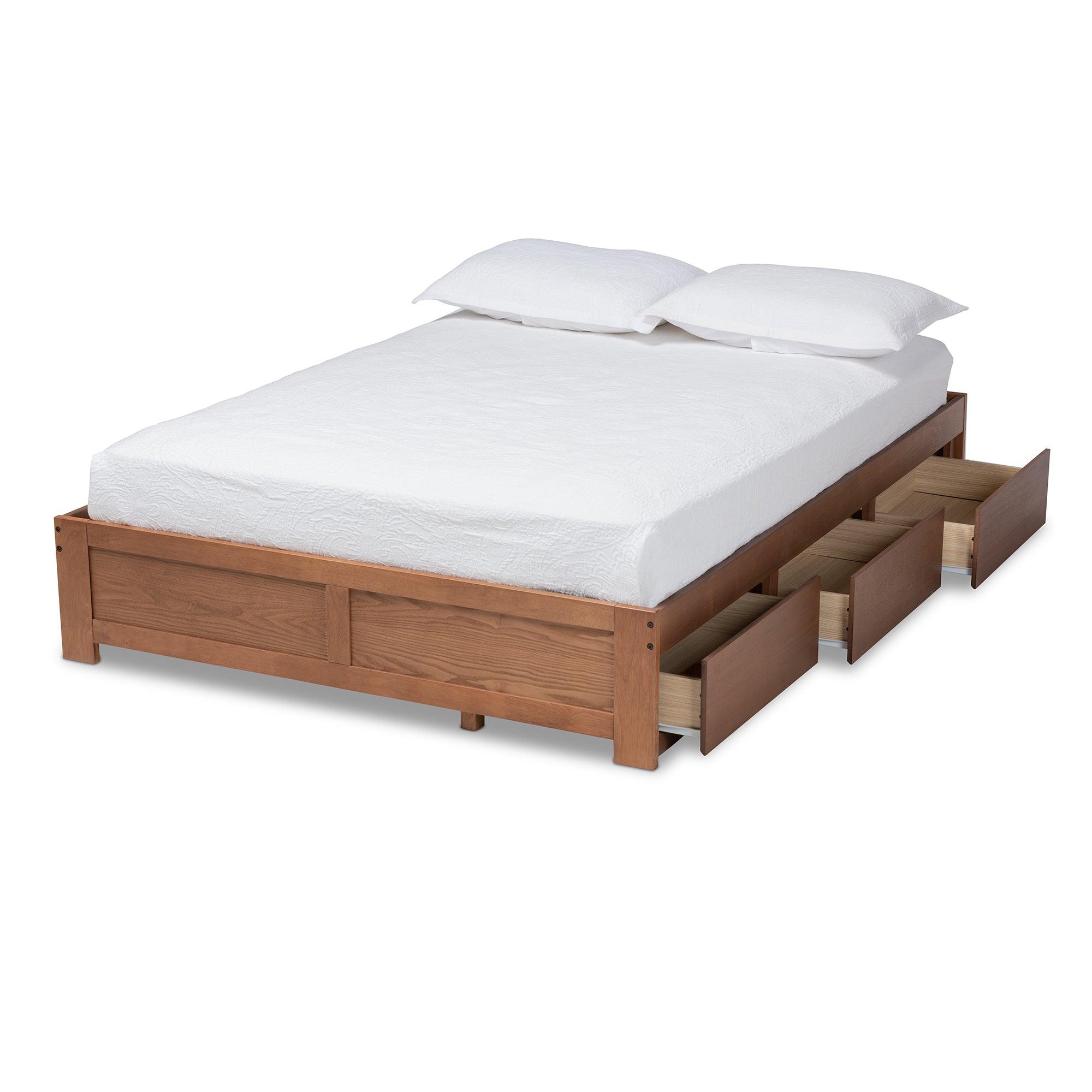 Wren Modern and Contemporary Finished 3-Drawer Platform Storage Bed