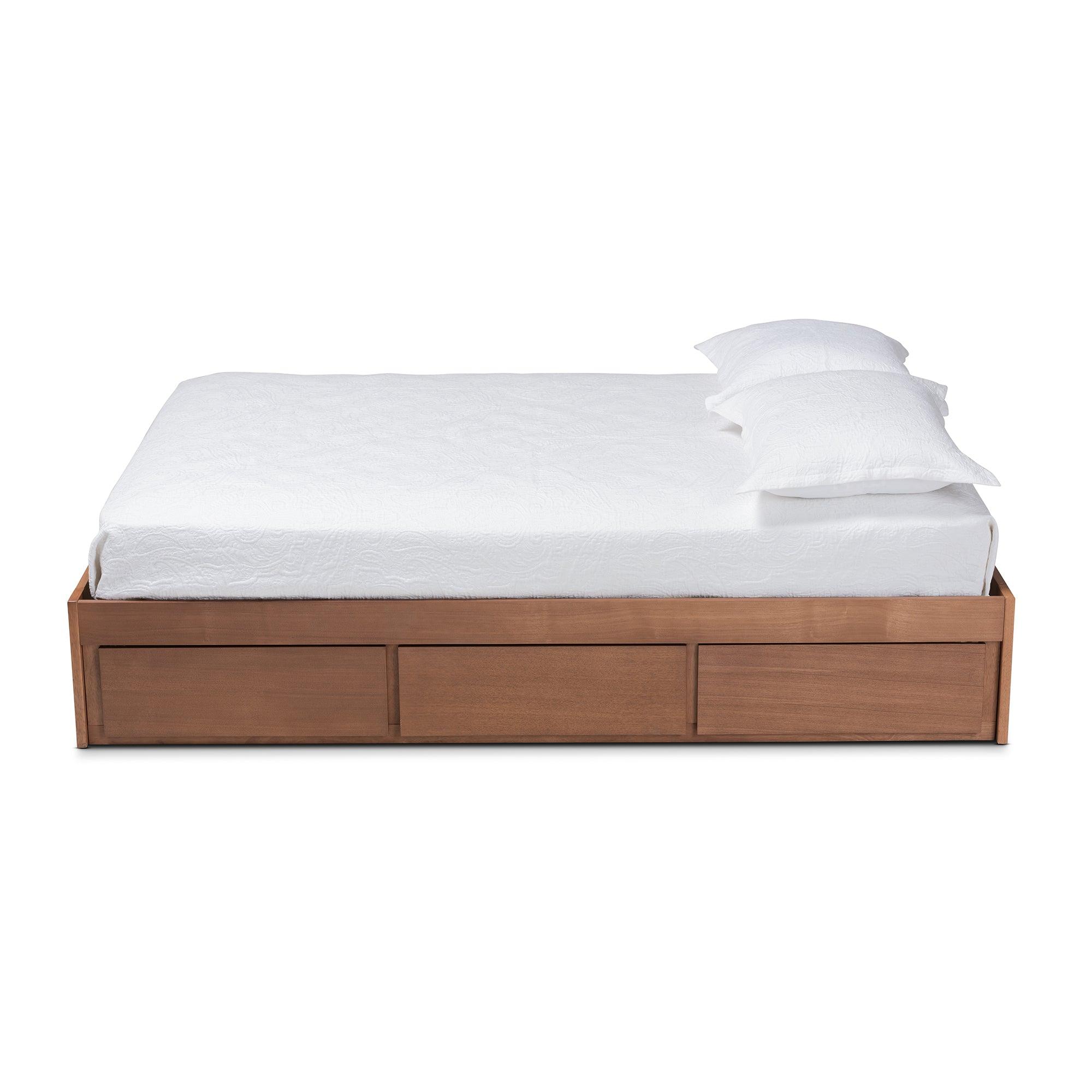 Wren Modern and Contemporary Finished 3-Drawer Platform Storage Bed