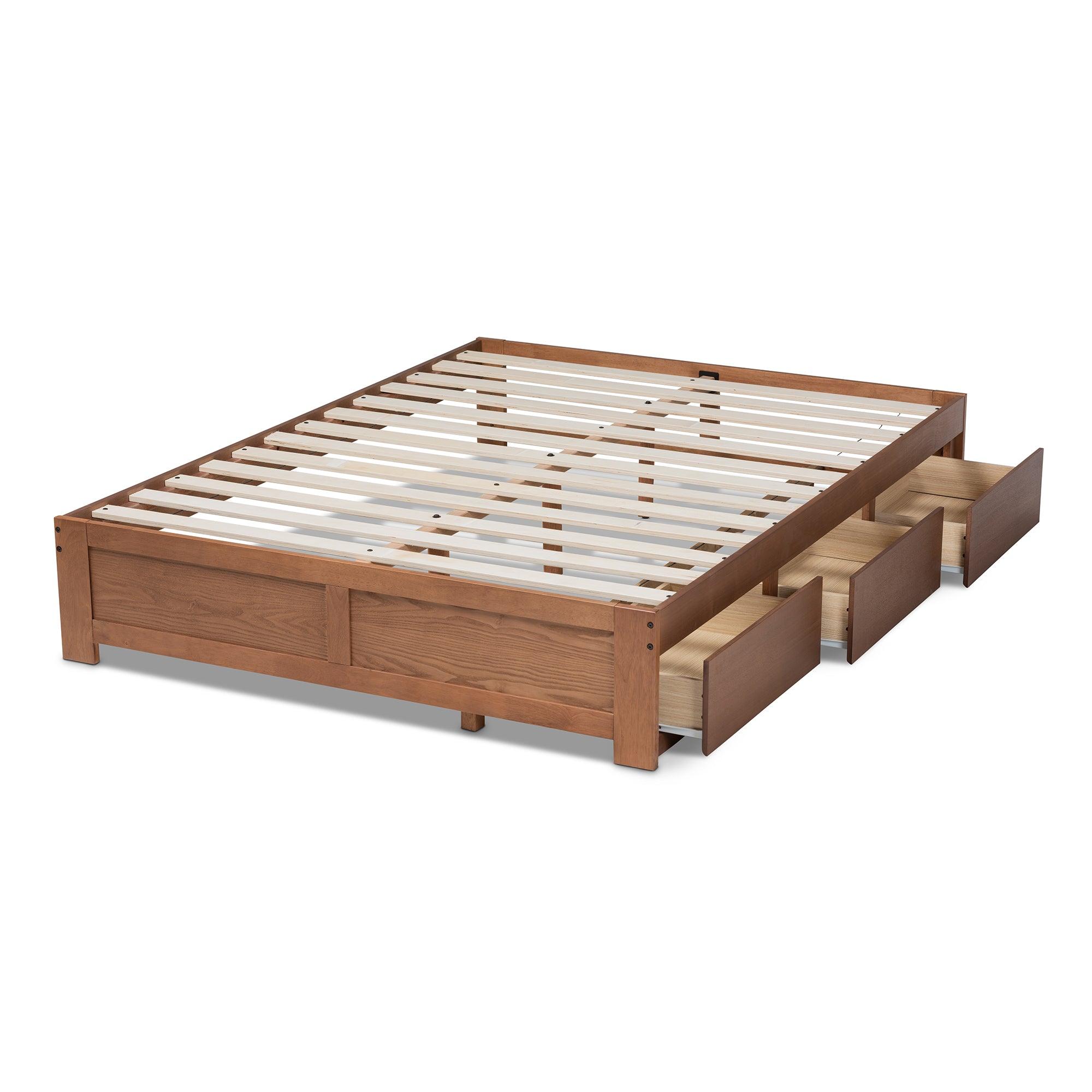 Wren Modern and Contemporary Finished 3-Drawer Platform Storage Bed
