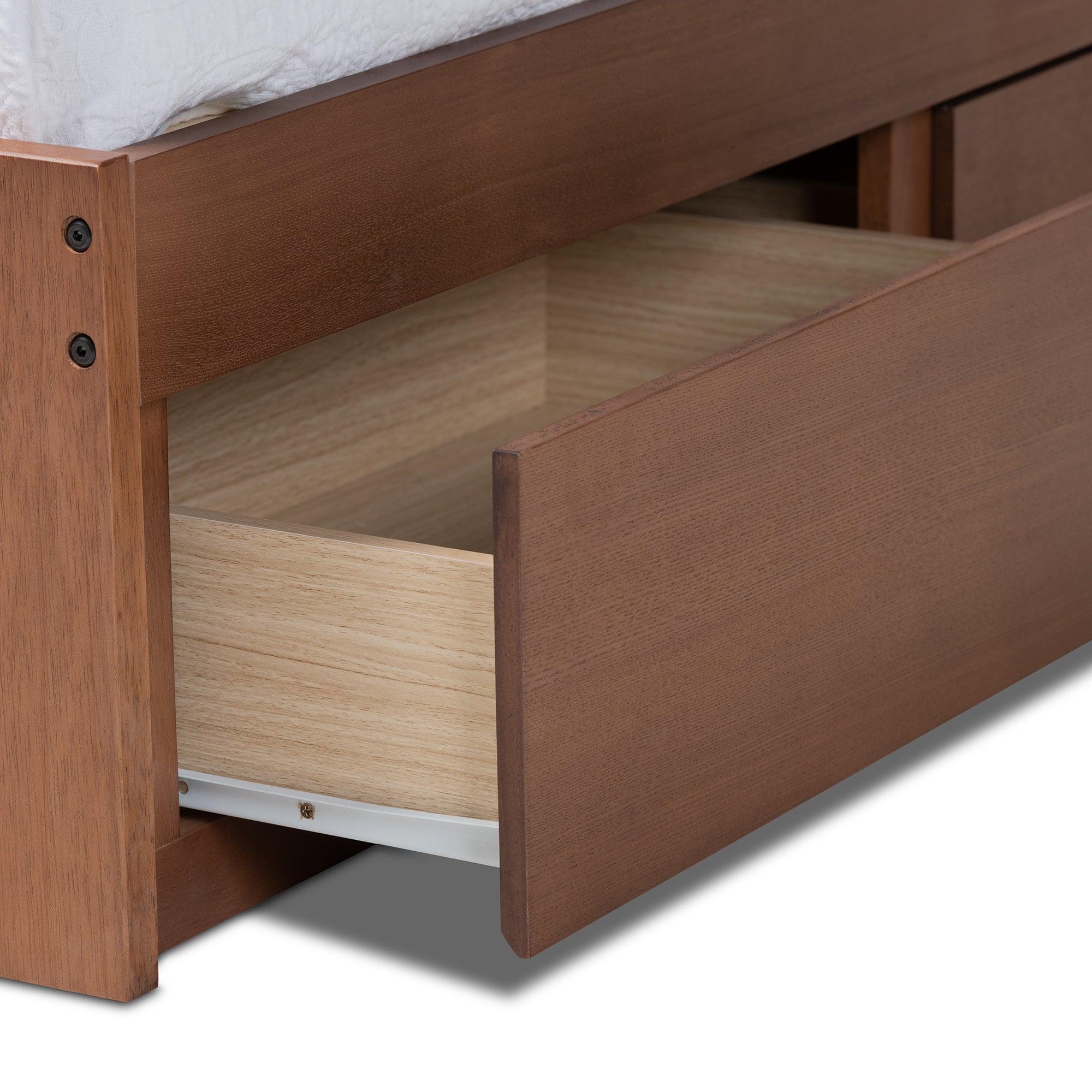 Wren Modern and Contemporary Finished 3-Drawer Platform Storage Bed