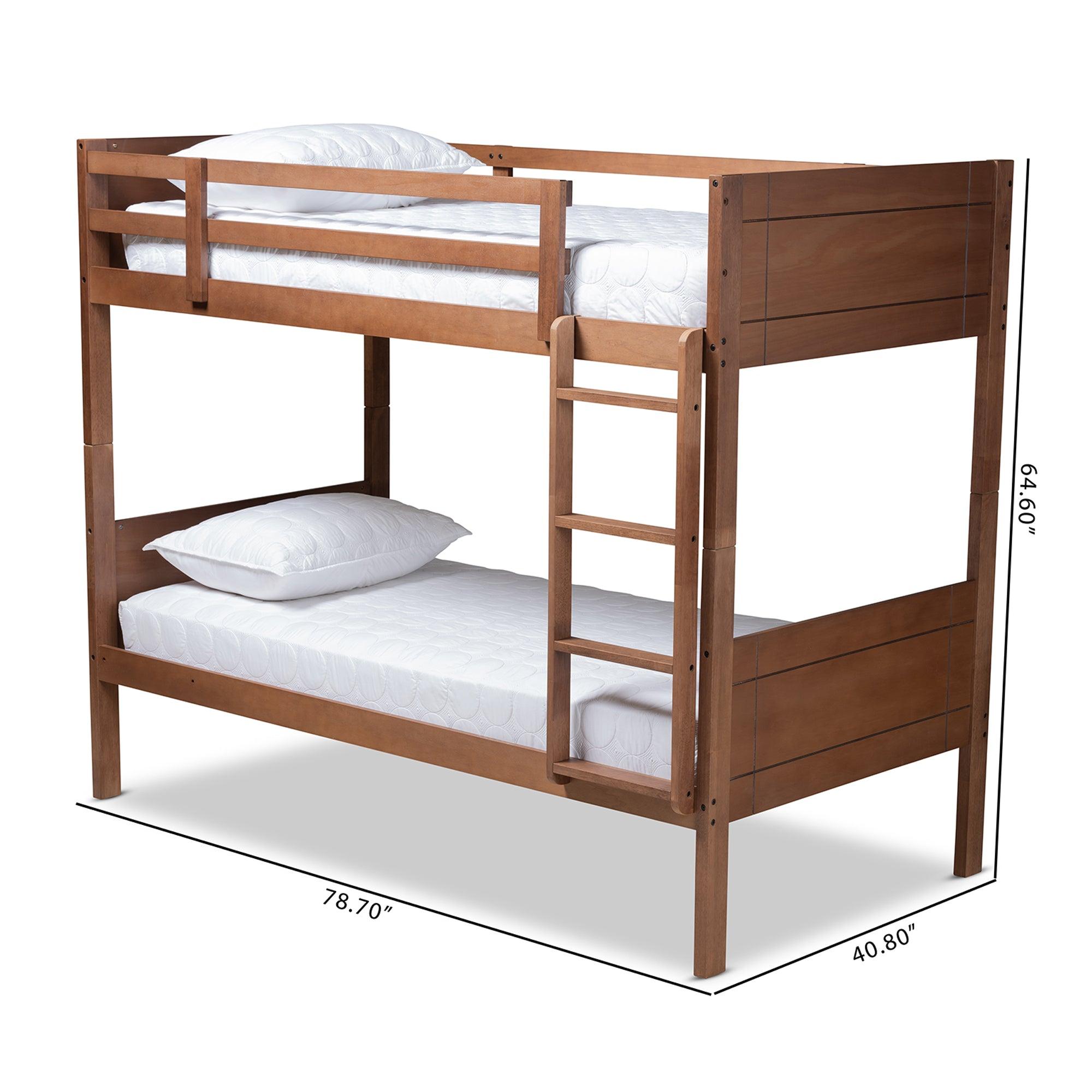Elsie Modern and Contemporary Finished Wood Bunk Bed
