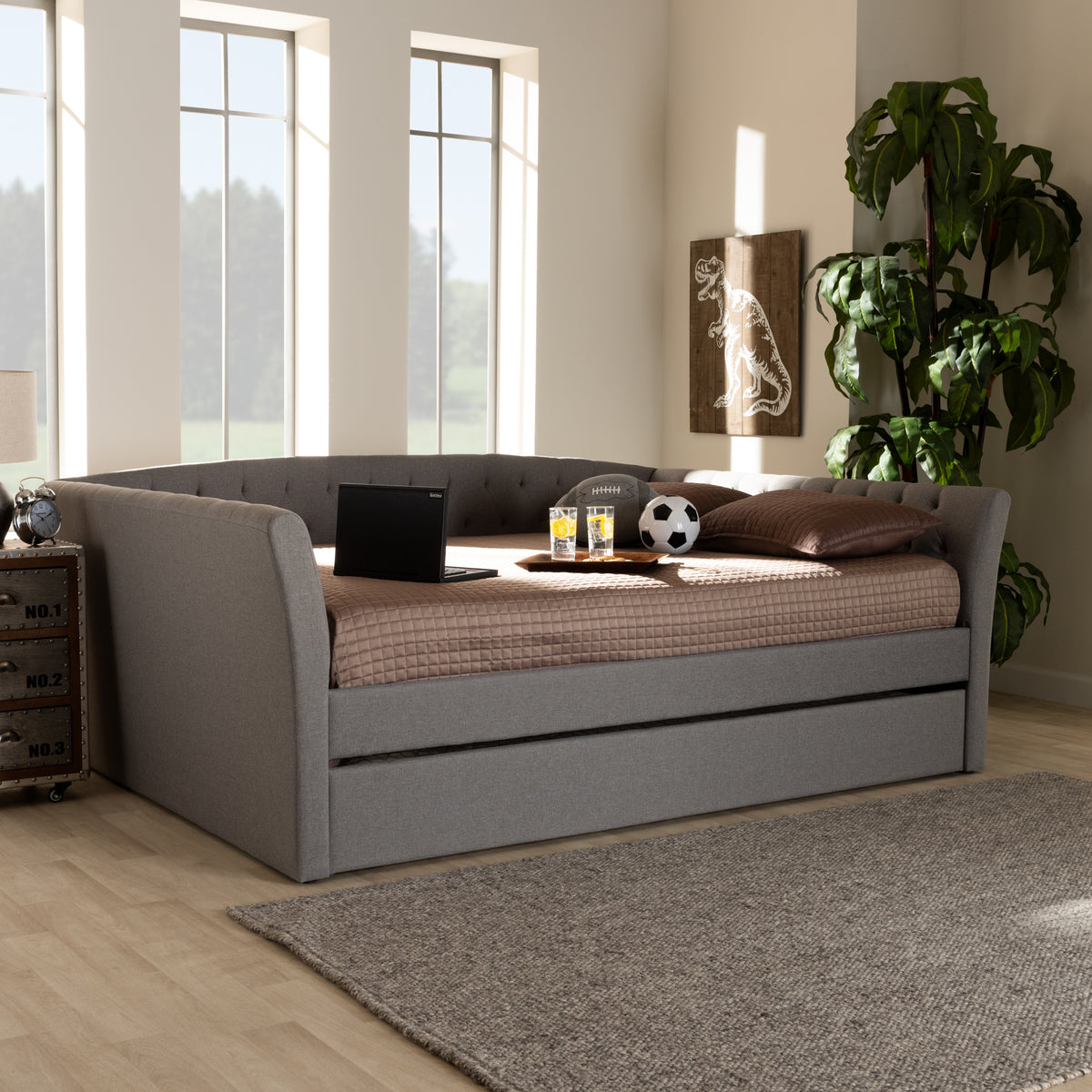 Delora Modern and Contemporary Fabric Upholstered Daybed