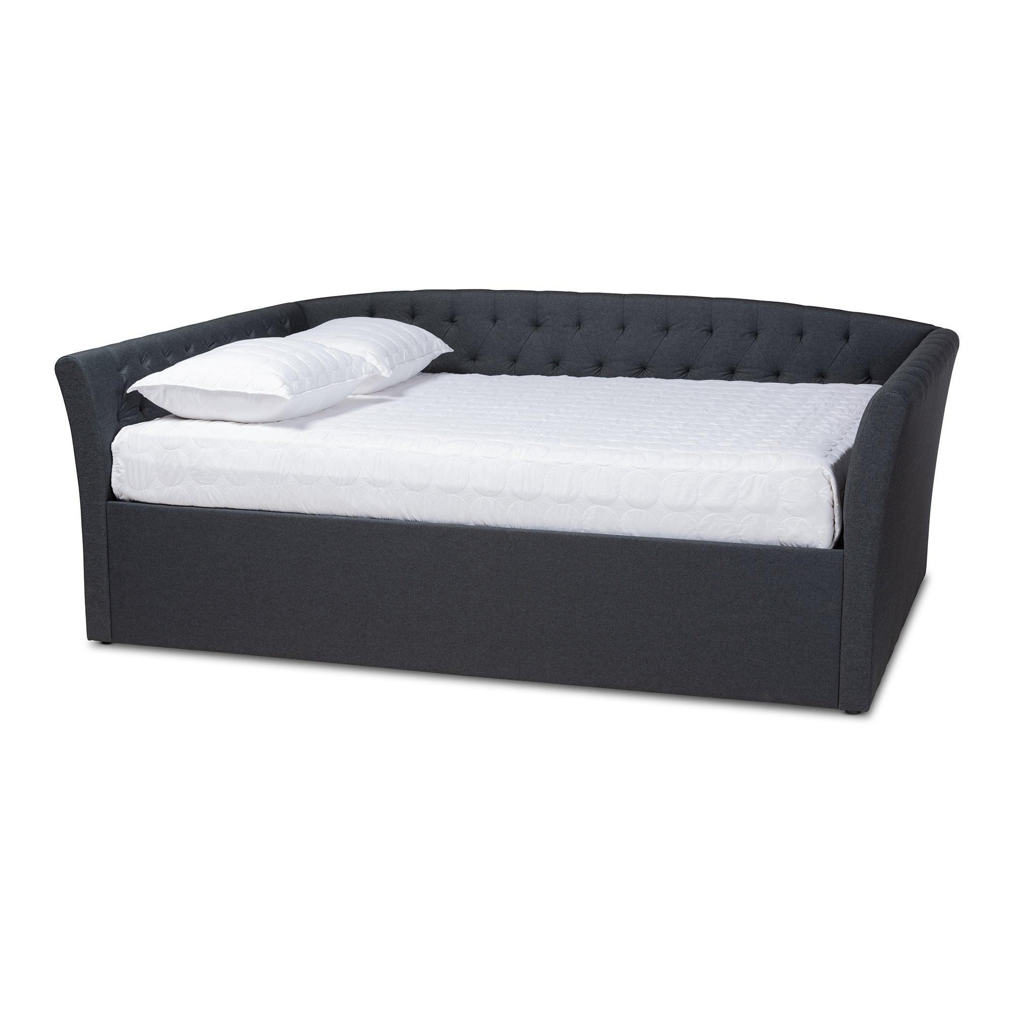 Delora Modern and Contemporary Dark Fabric Upholstered Daybed