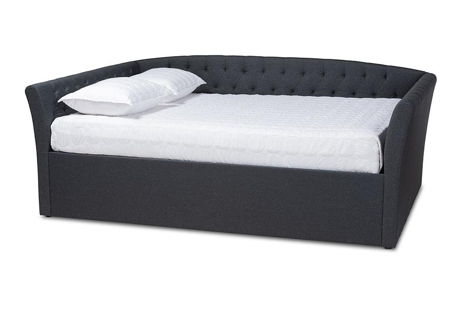 Delora Modern and Contemporary Dark Fabric Upholstered Daybed