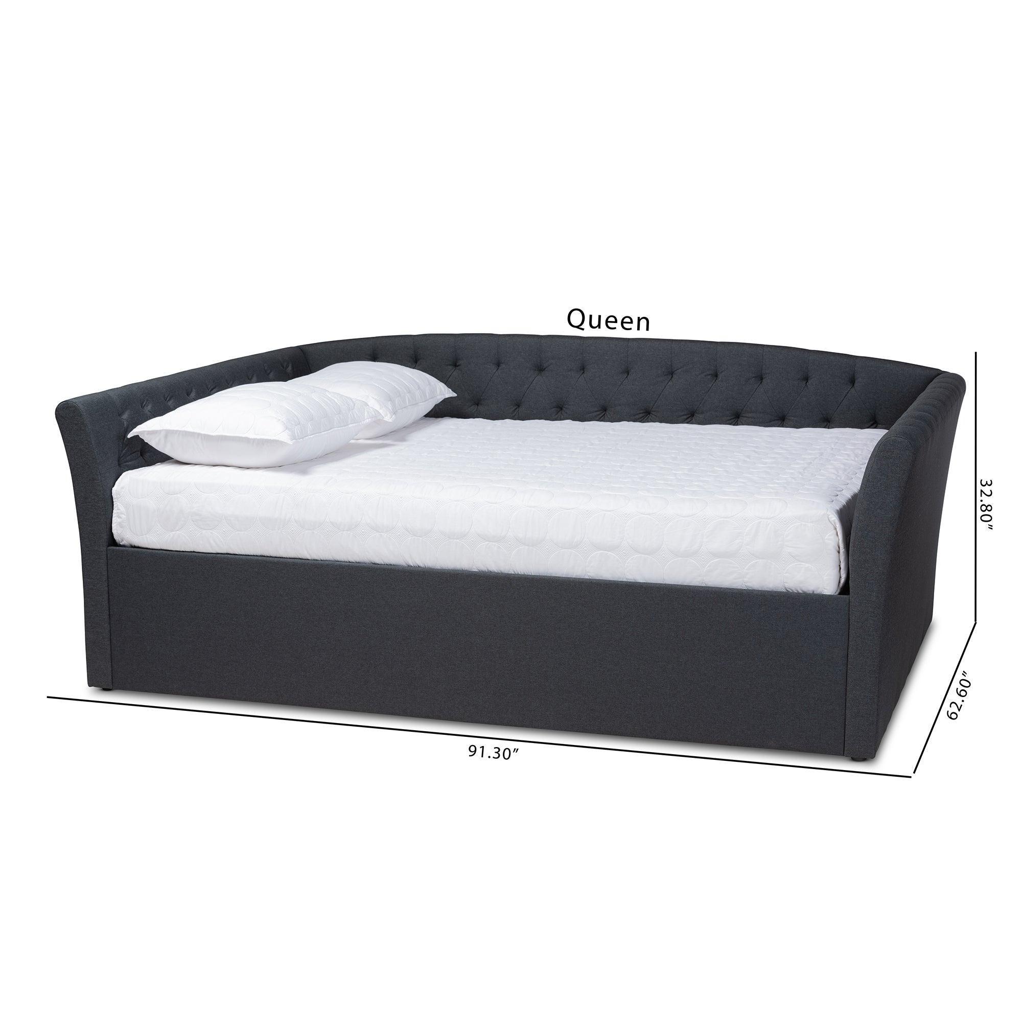 Delora Modern and Contemporary Dark Fabric Upholstered Daybed