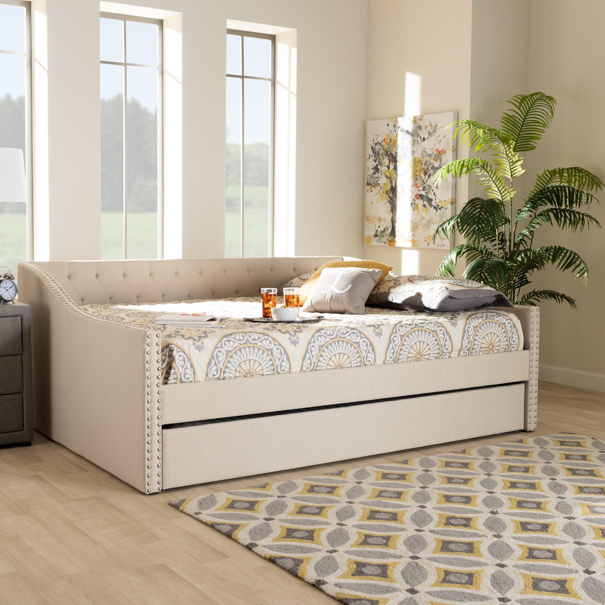 Haylie Modern and Contemporary Fabric Upholstered Daybed