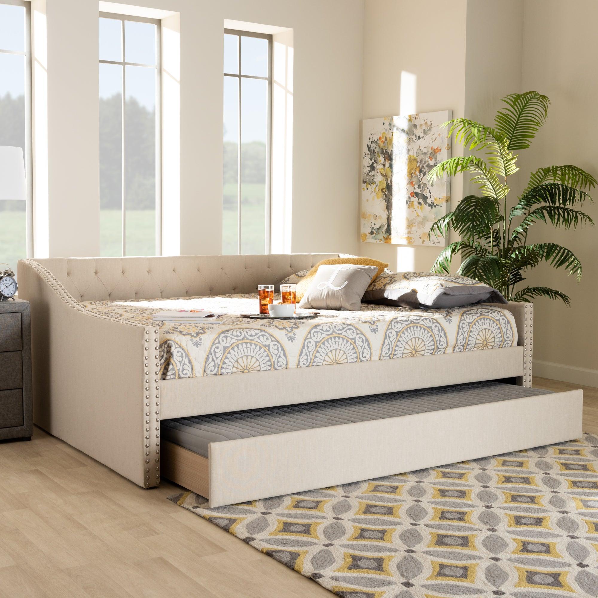 Haylie Modern and Contemporary Fabric Upholstered Daybed