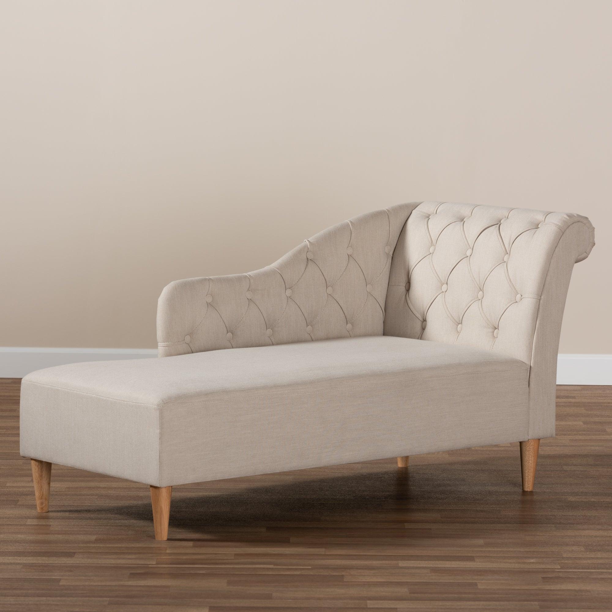 Emeline Modern and Contemporary Fabric Upholstered Finished Chaise Lounge