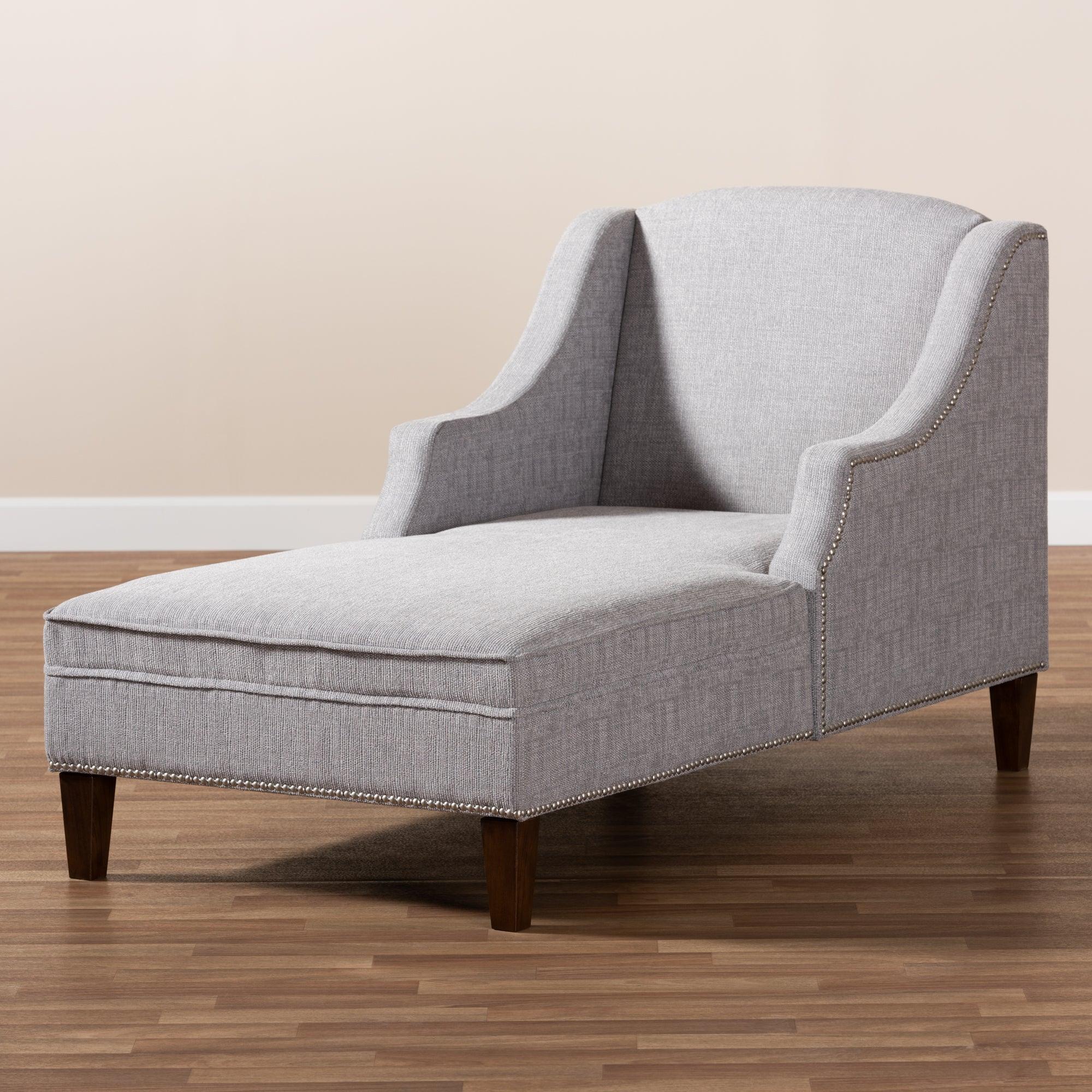 Leonie Modern and Contemporary Fabric Upholstered Finished Chaise Lounge