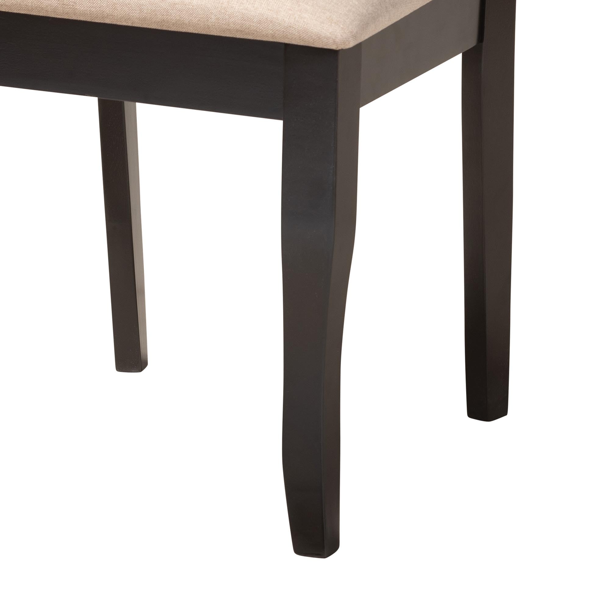Jana Modern Sand Fabric and Espresso Wood 5-Piece Dining Set