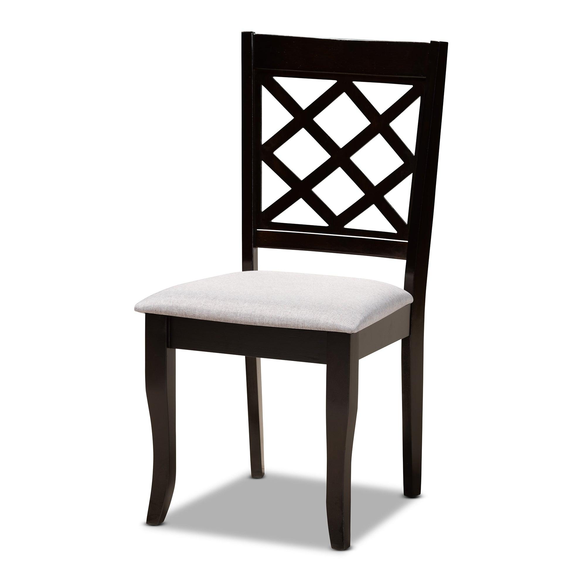 Daisy Modern and Contemporary Fabric Upholstered and Finished Wood 5-Piece Dining Set