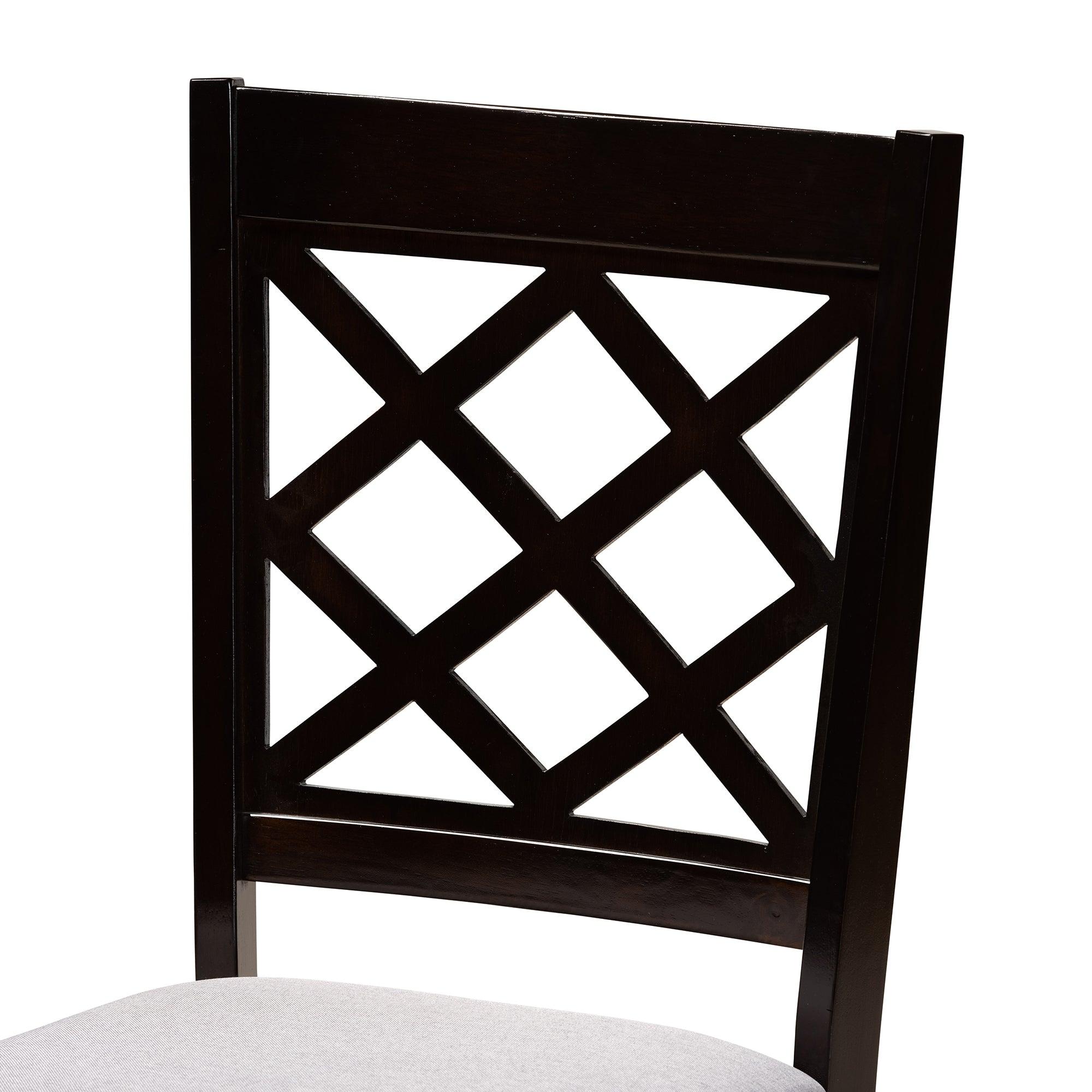 Daisy Modern and Contemporary Fabric Upholstered and Finished Wood 5-Piece Dining Set