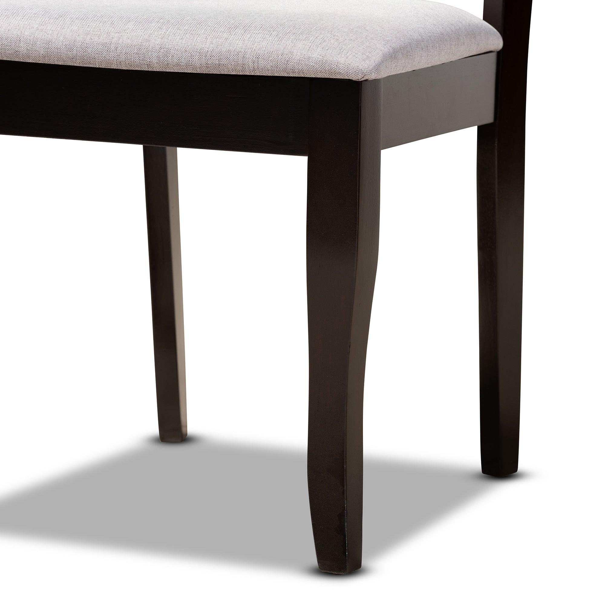 Daisy Modern and Contemporary Fabric Upholstered and Finished Wood 5-Piece Dining Set