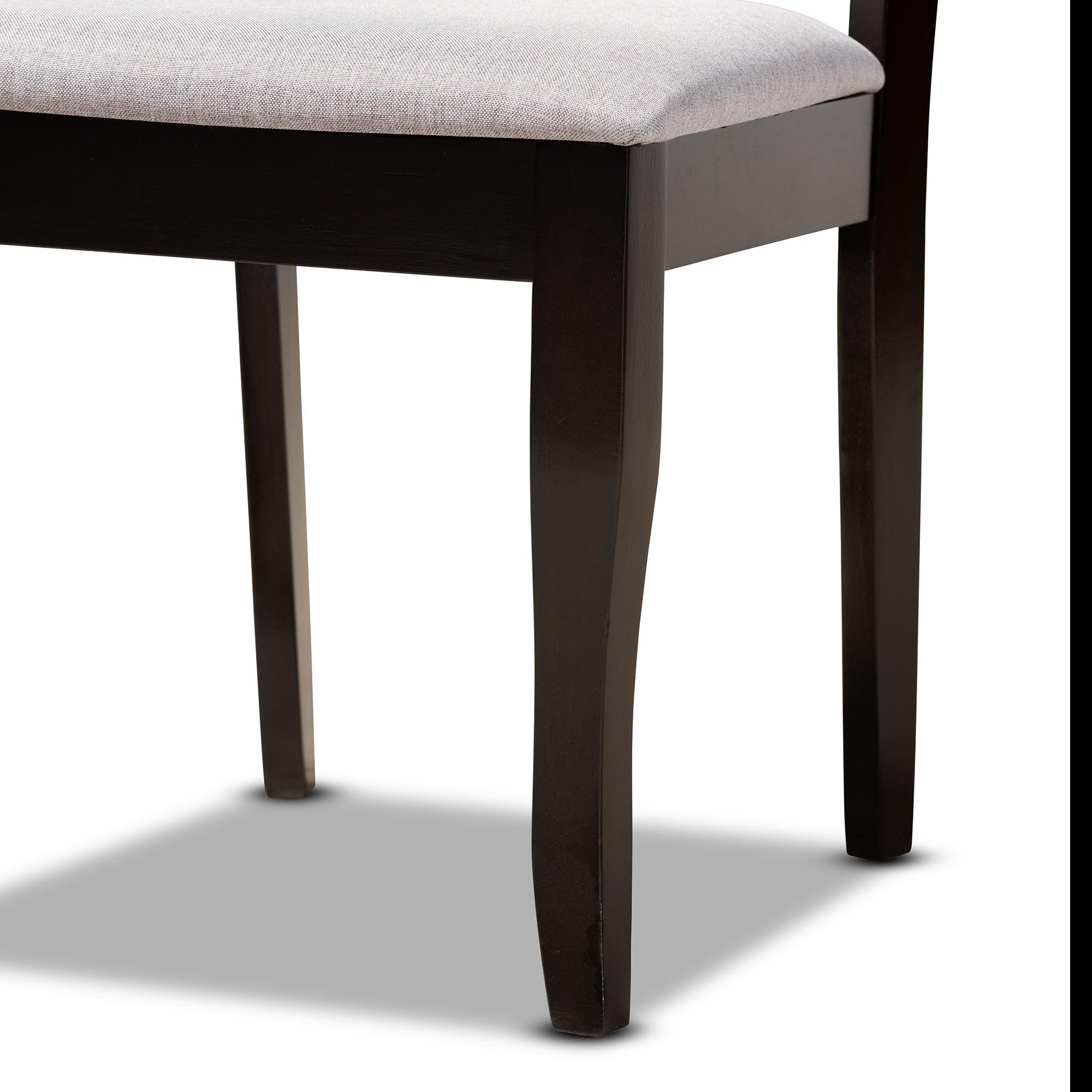 Selby Modern and Contemporary Fabric Upholstered and Finished Wood 5-Piece Dining Set