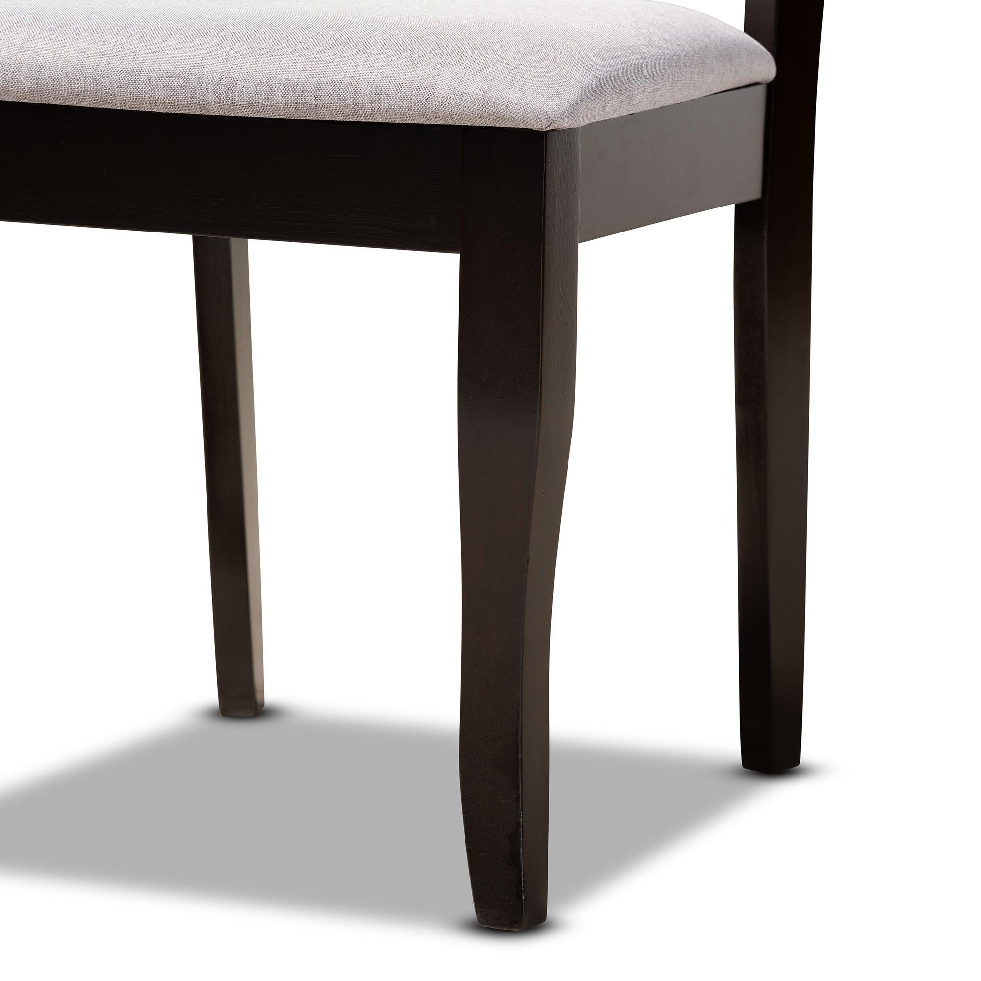 Adina Modern and Contemporary Fabric Upholstered and Finished Wood 5-Piece Dining Set