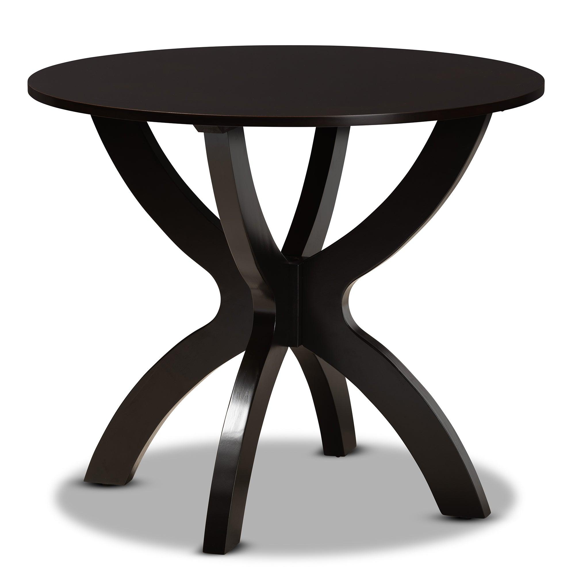 Savina Modern and Contemporary Fabric Upholstered and Finished Wood 5-Piece Dining Set