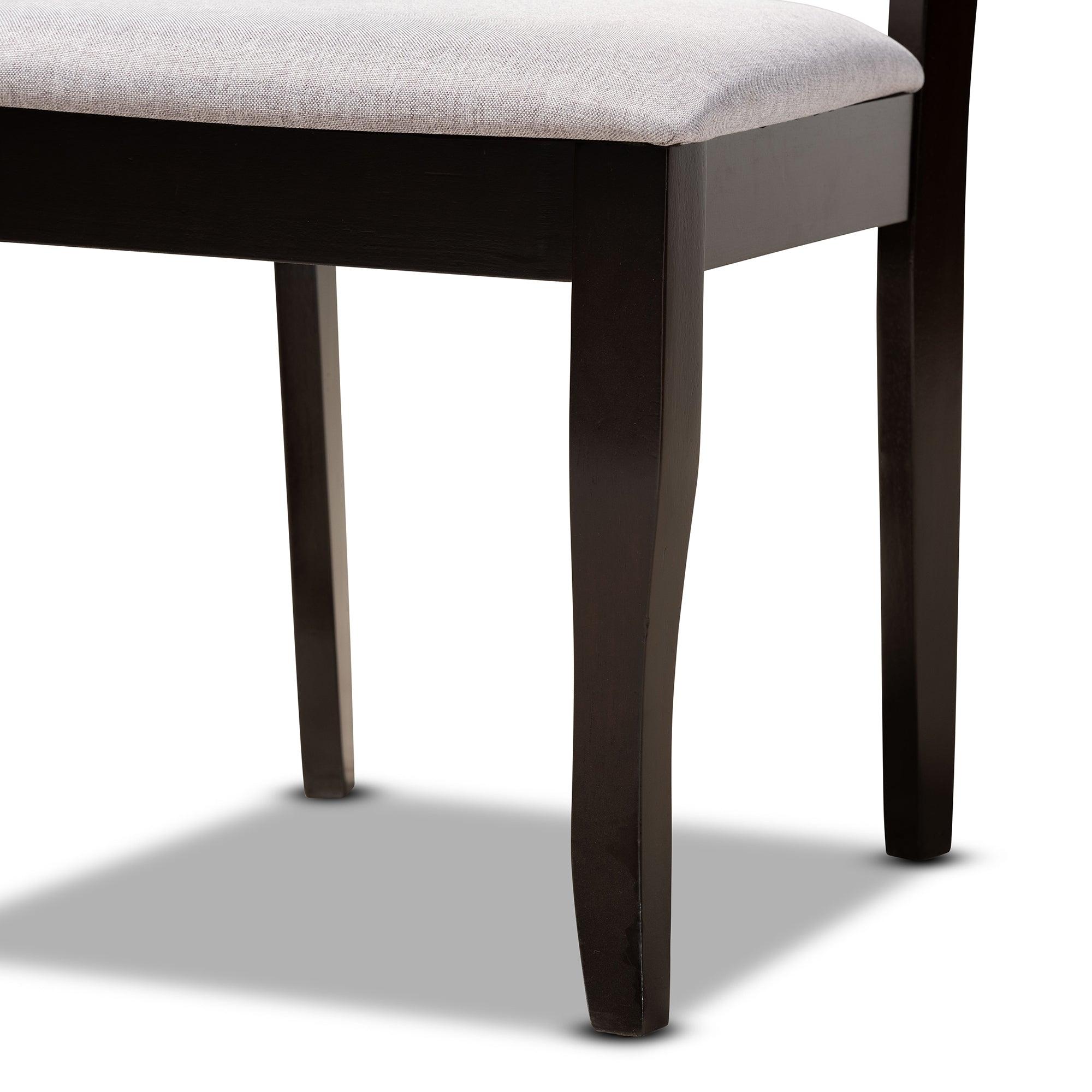Andor Modern and Contemporary Fabric Upholstered and Finished Wood 6-Piece Dining Set