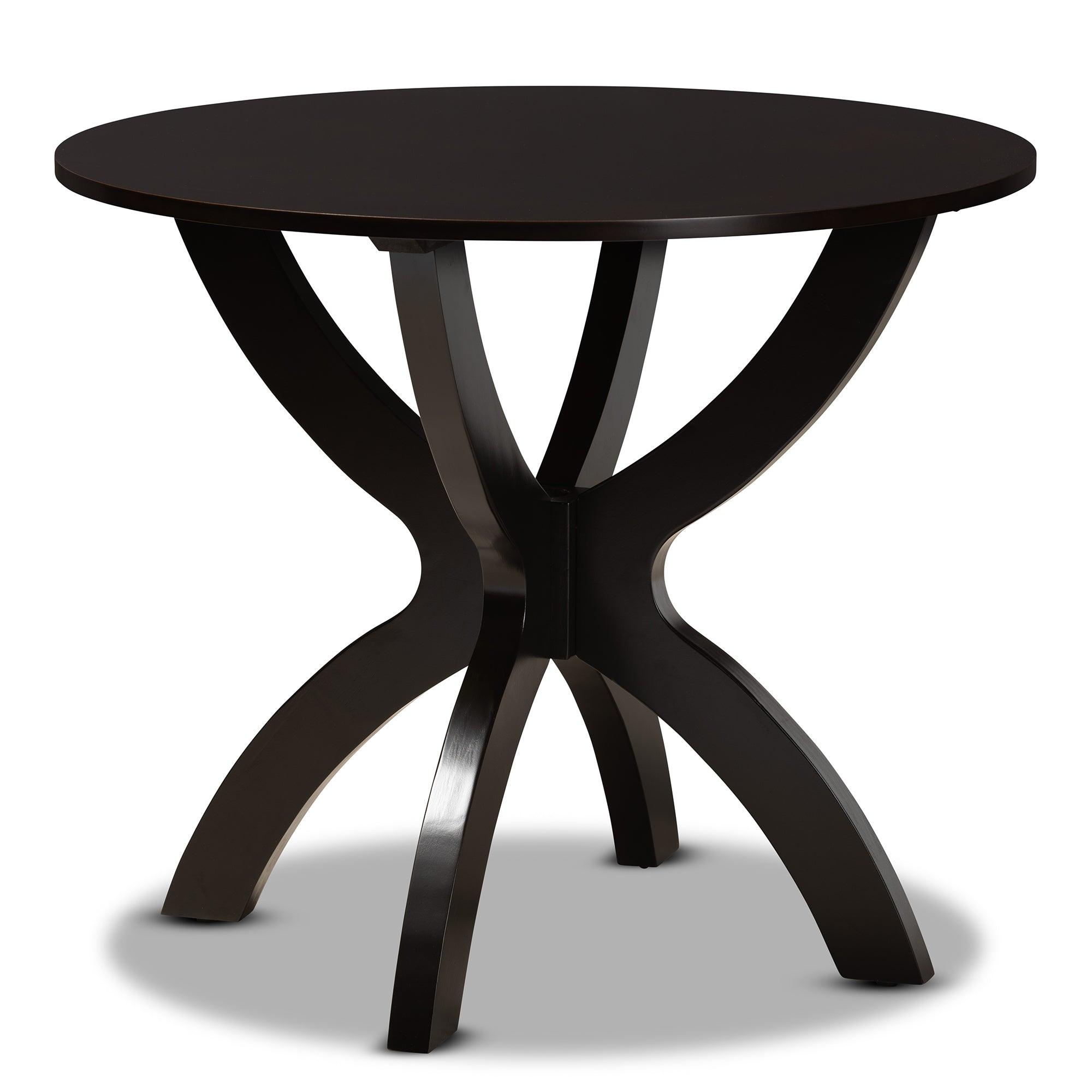 Sandra Modern and Contemporary Fabric Upholstered and Finished Wood 5-Piece Dining Set