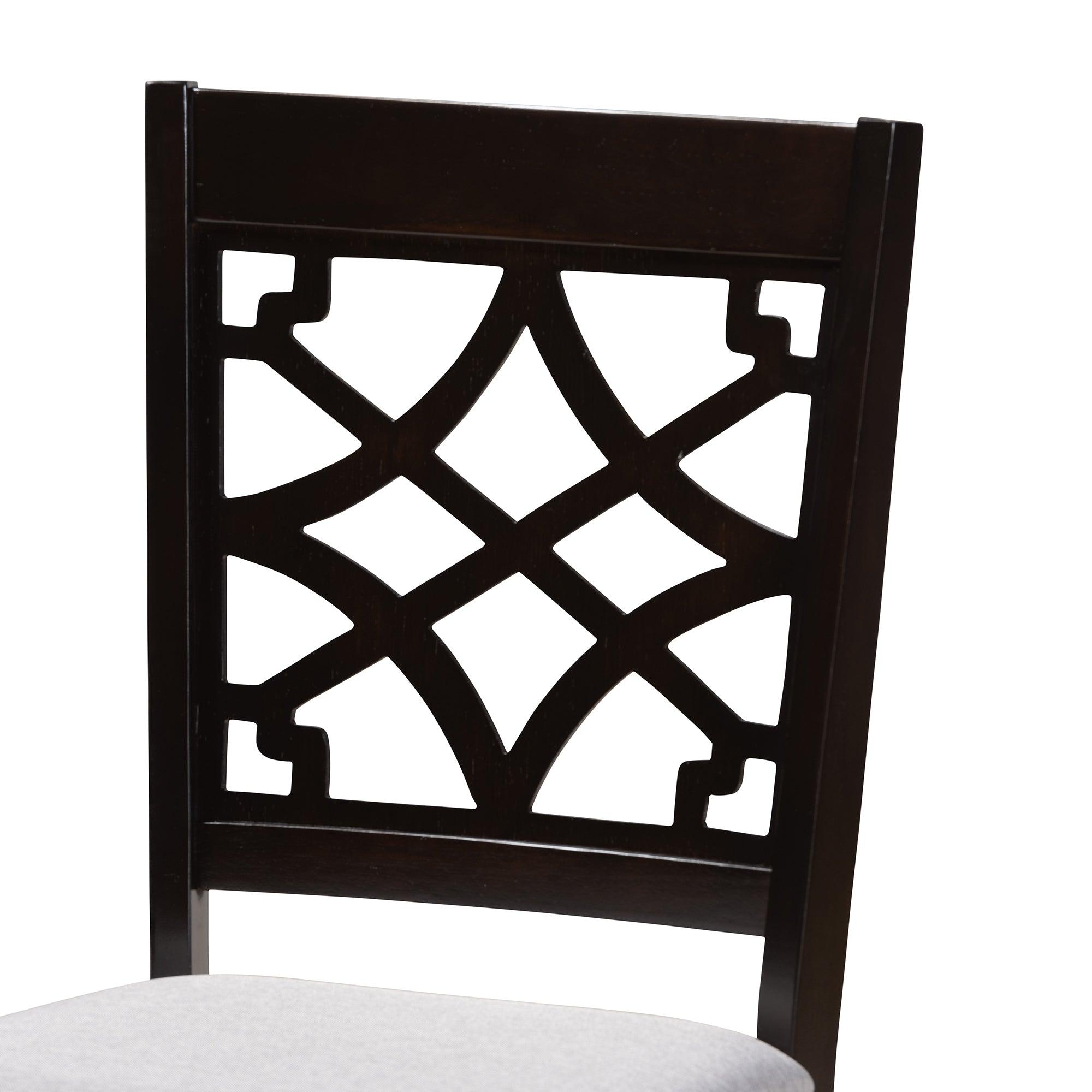 Sandra Modern and Contemporary Fabric Upholstered and Finished Wood 5-Piece Dining Set