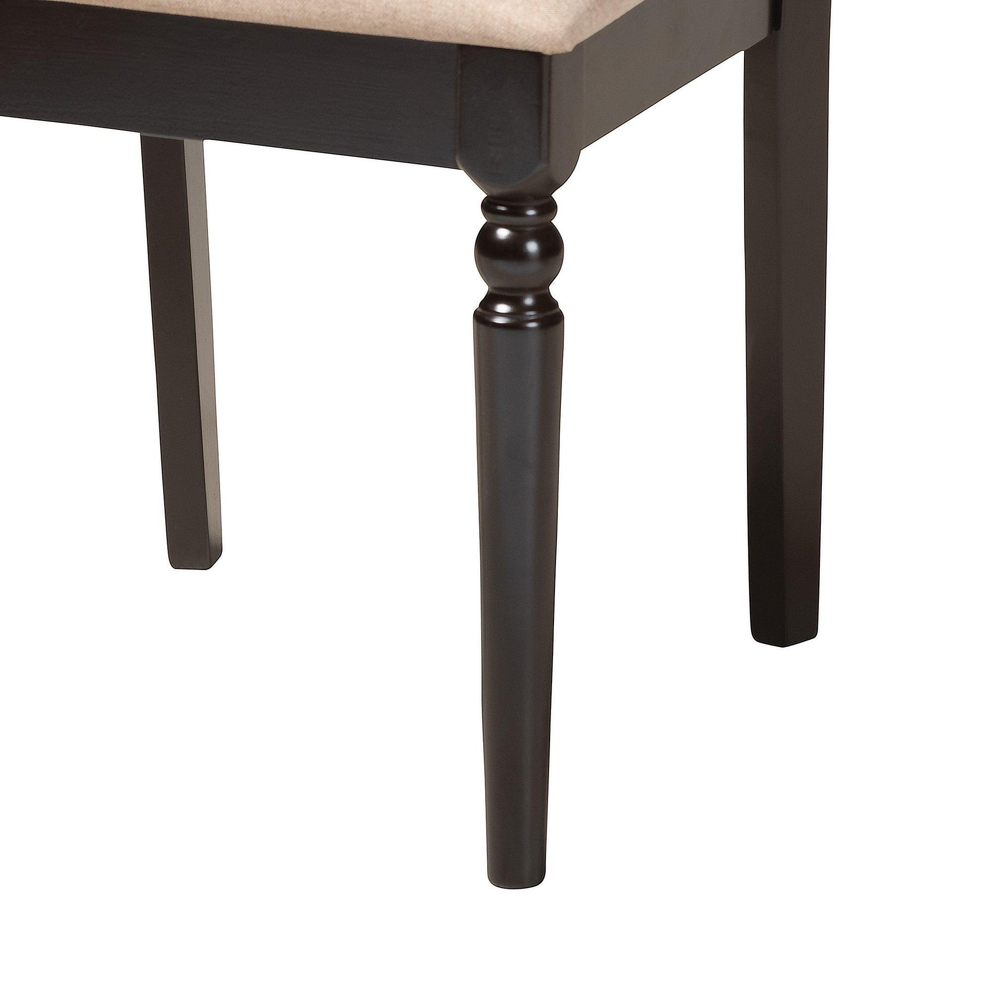 Sadie Modern Fabric and Espresso Finished Wood 5-Piece Dining Set