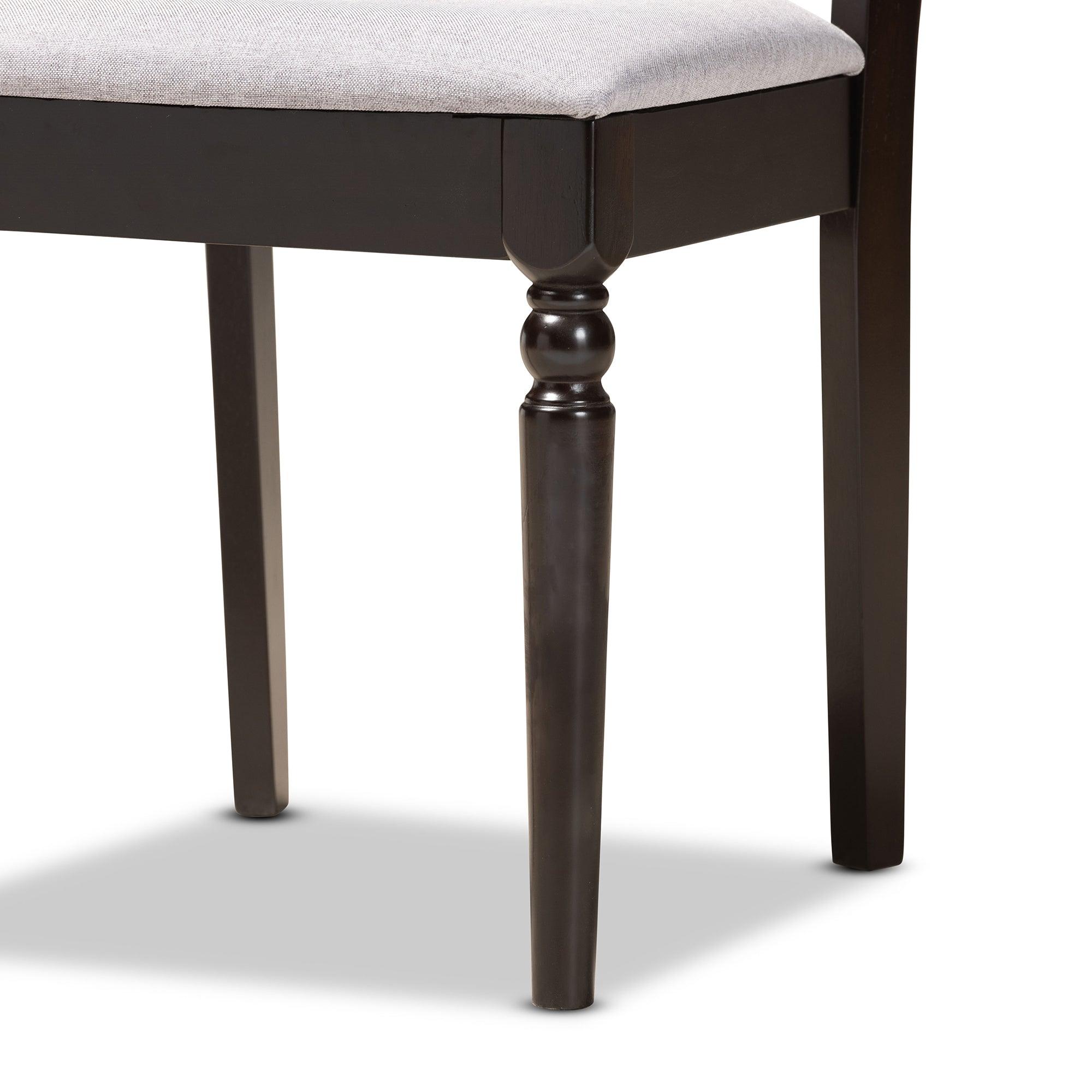 Alma Modern and Contemporary Fabric Upholstered and Finished Wood 5-Piece Dining Set