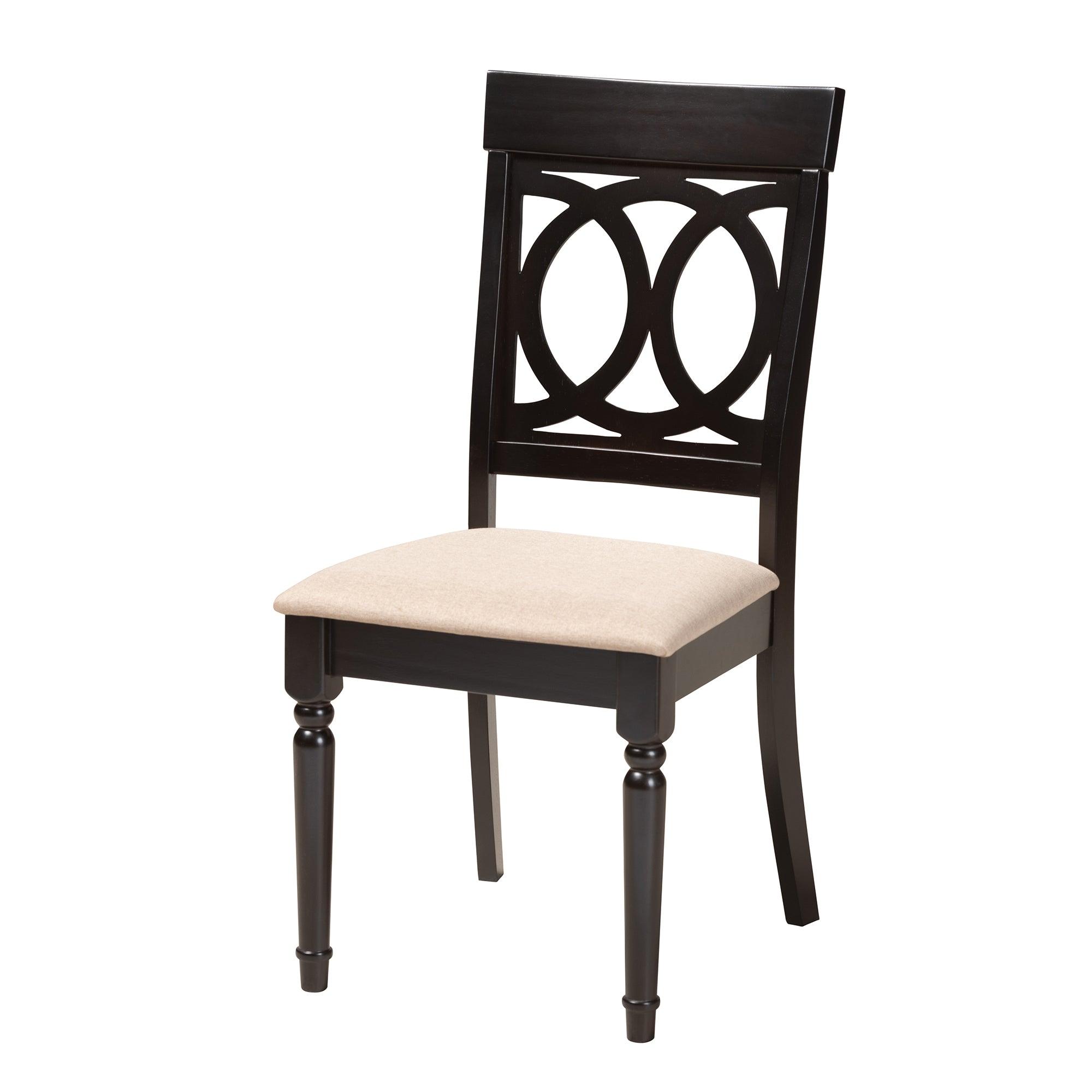 Estelle Modern Fabric and Finished Wood 5-Piece Dining Set