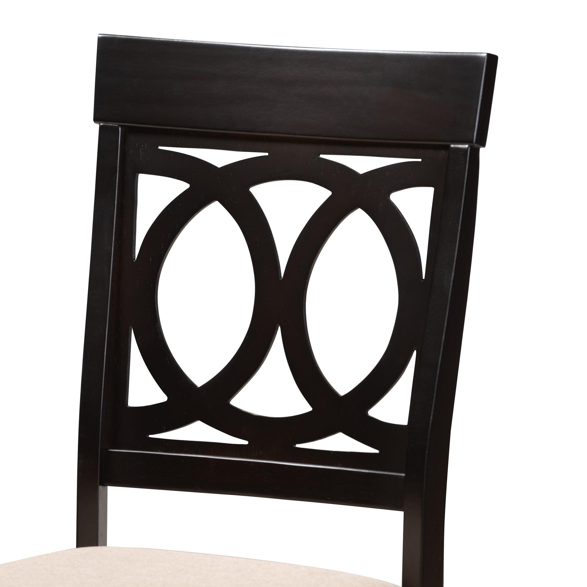 Estelle Modern Fabric and Finished Wood 5-Piece Dining Set